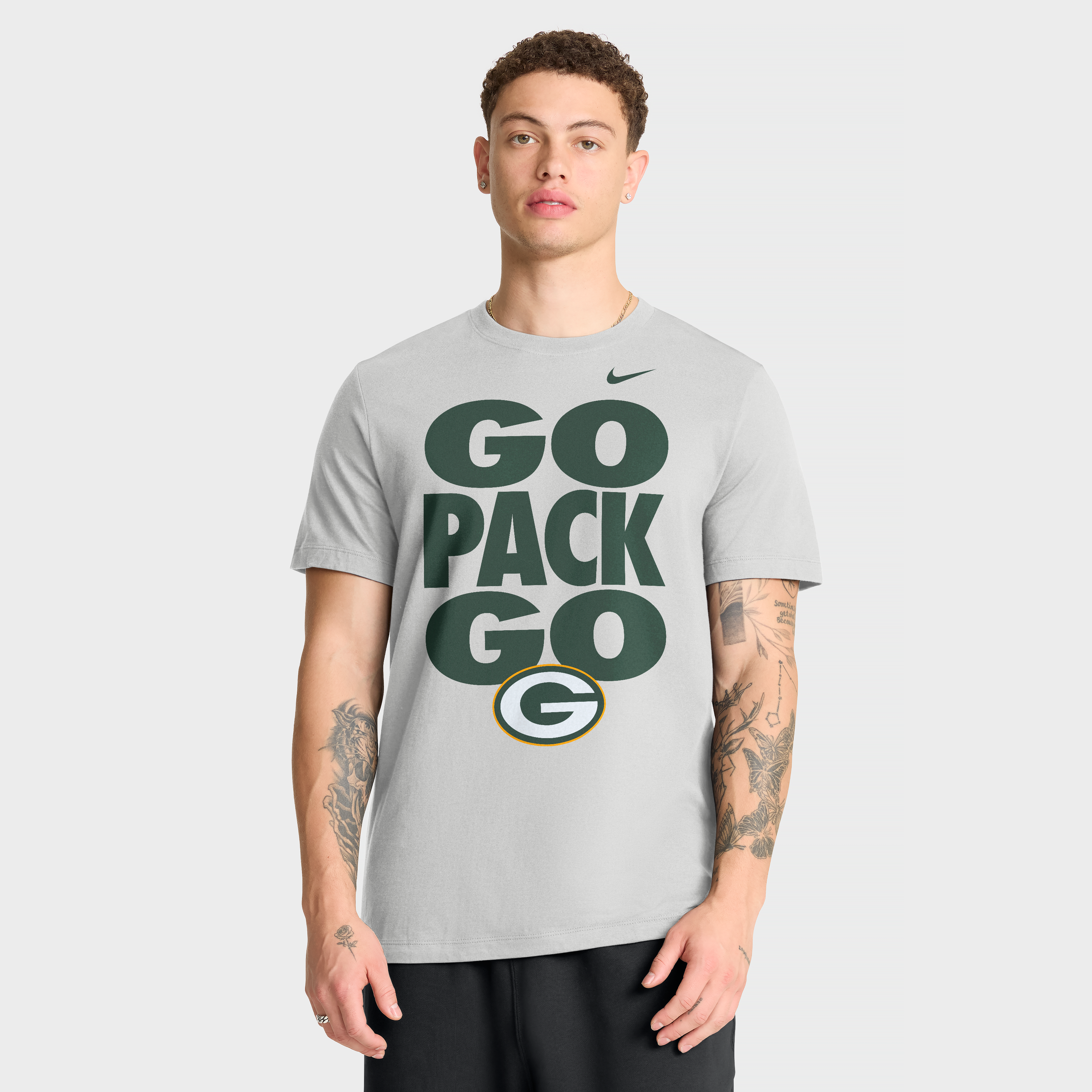 Men's Nike Gray Green Bay Packers We Run This T-Shirt