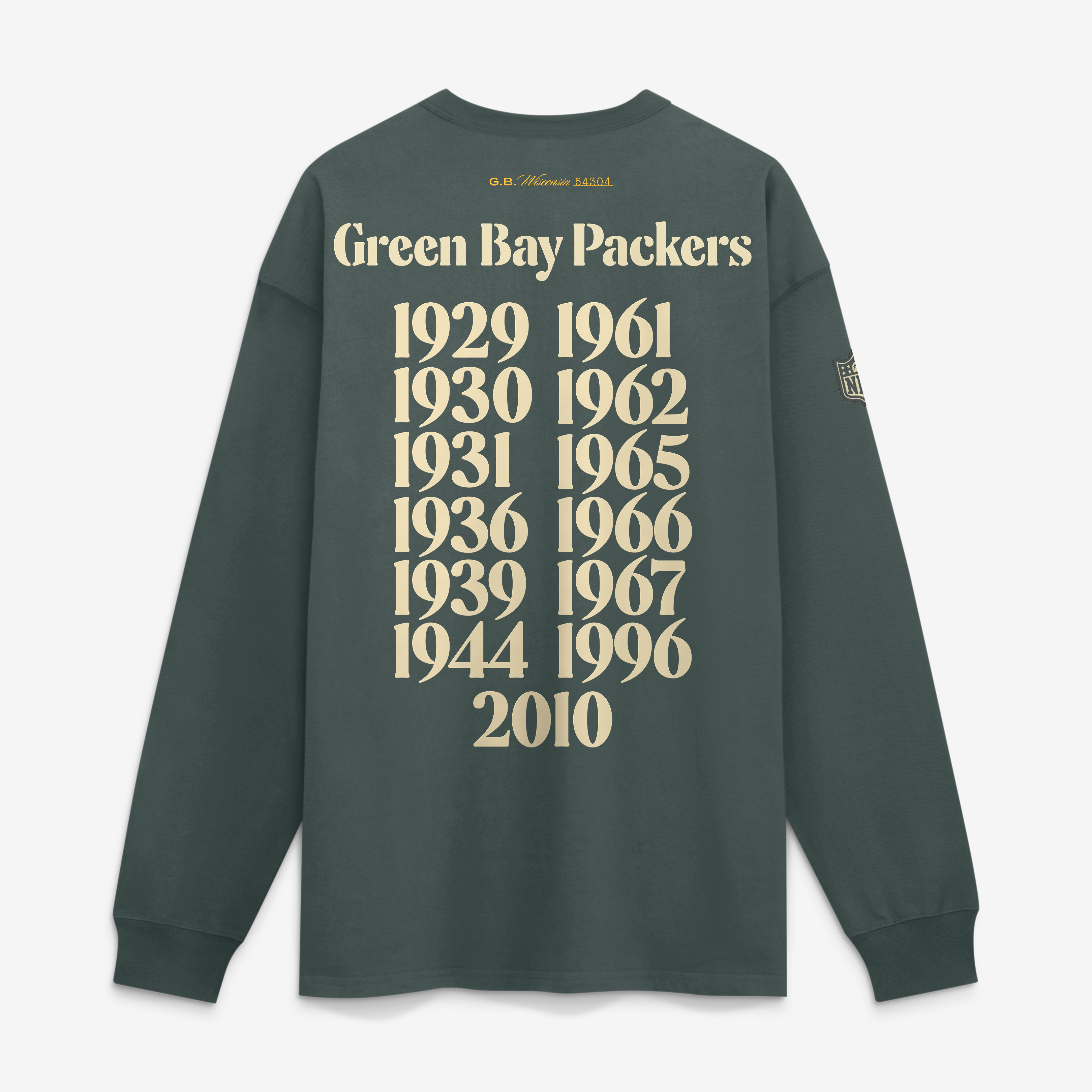 T-shirt à manches longues Nike Max90 pour homme, collection Green Bay Packers 2026 Rivalries, vert