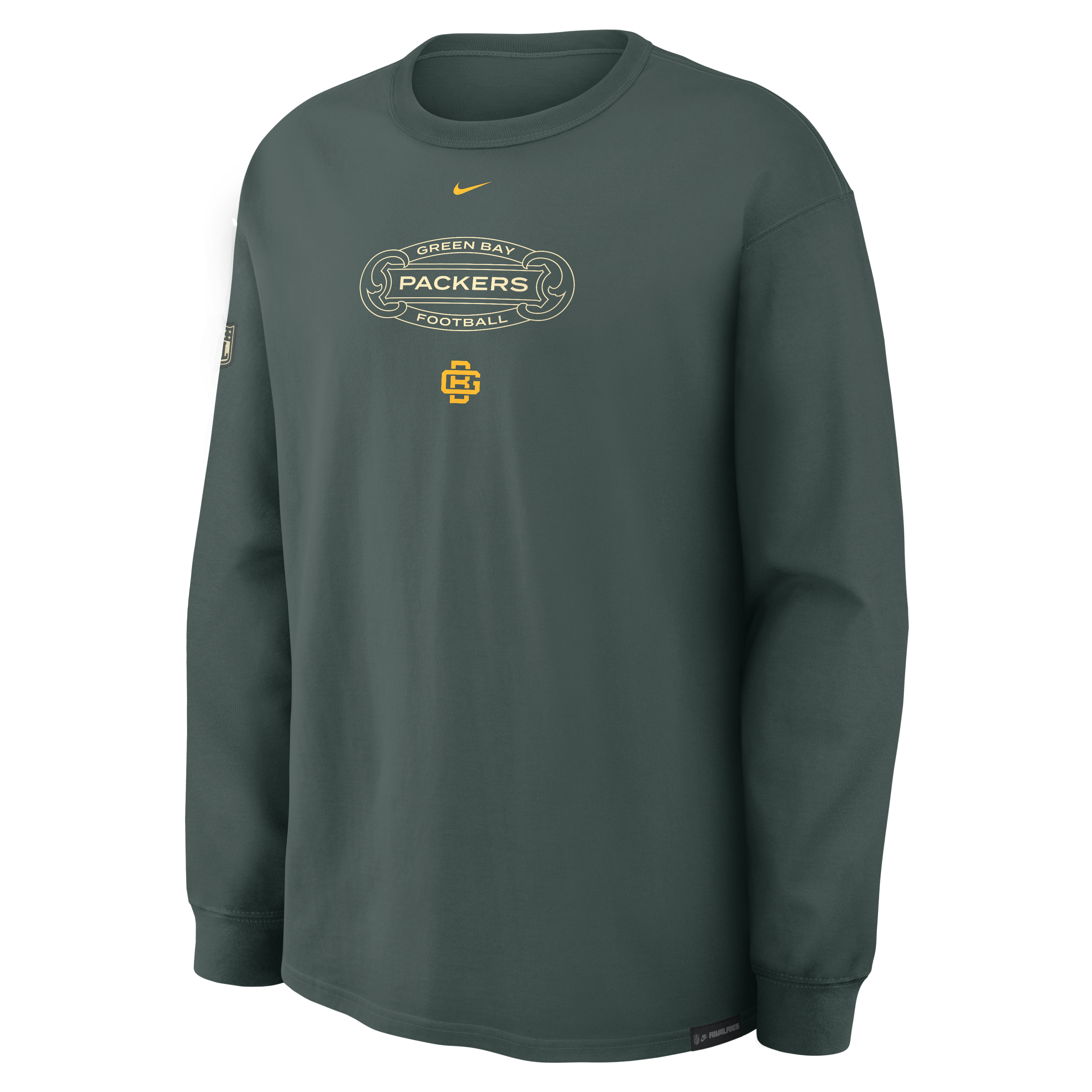 T-shirt à manches longues Nike Max90 pour homme, collection Green Bay Packers 2026 Rivalries, vert