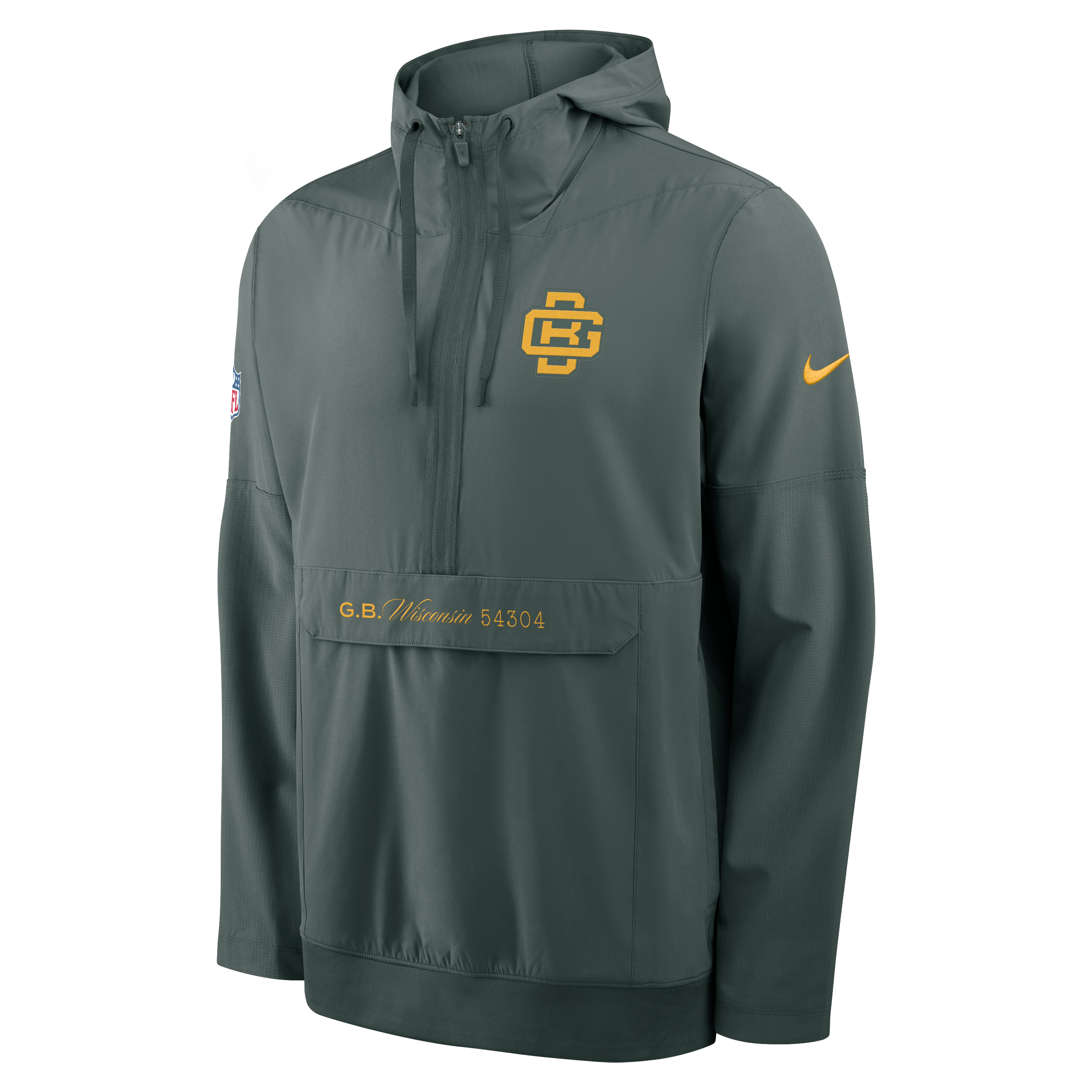 Men's Nike Green Bay Packers 2026 Rivalries Collection Sideline Anorak Half-Zip Jacket