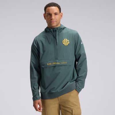  Green Bay Packers Nike 2026 Rivalries Collection Sideline Anorak Half-Zip Jacket - Green