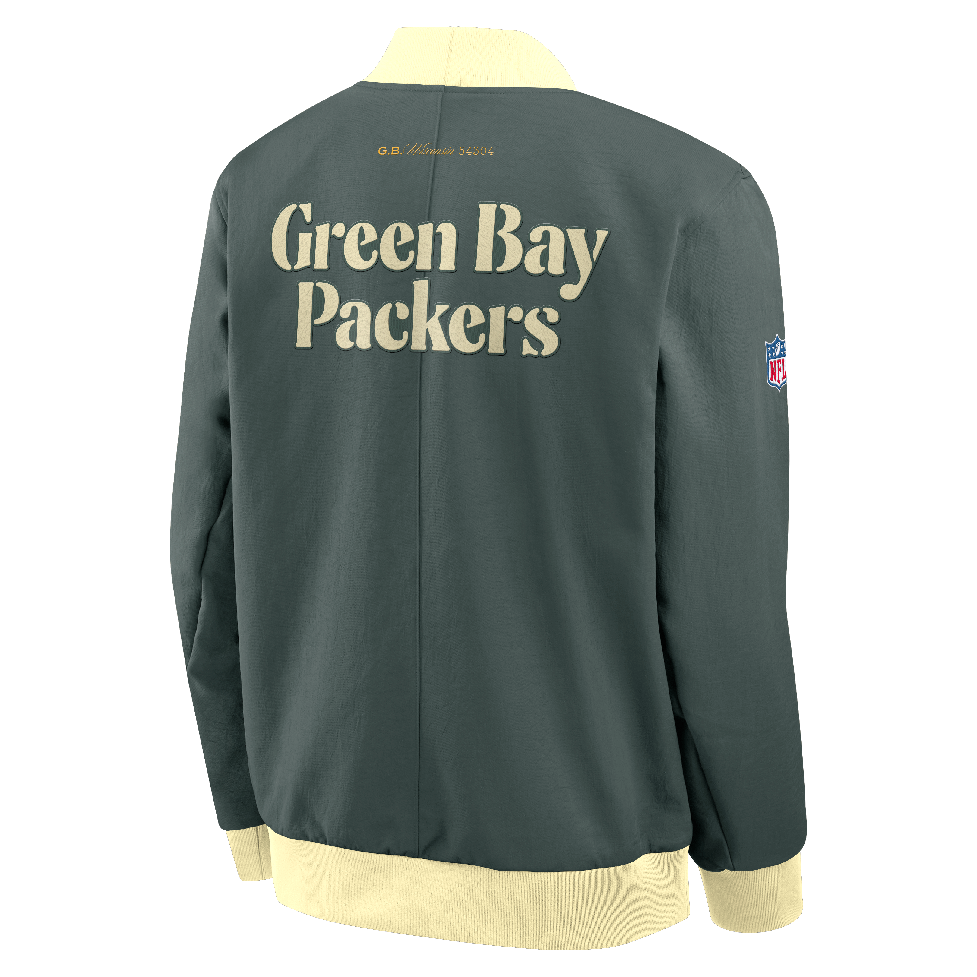 Men's Nike Green Bay Packers 2026 Rivalries Collection Sideline Bomber Jacket