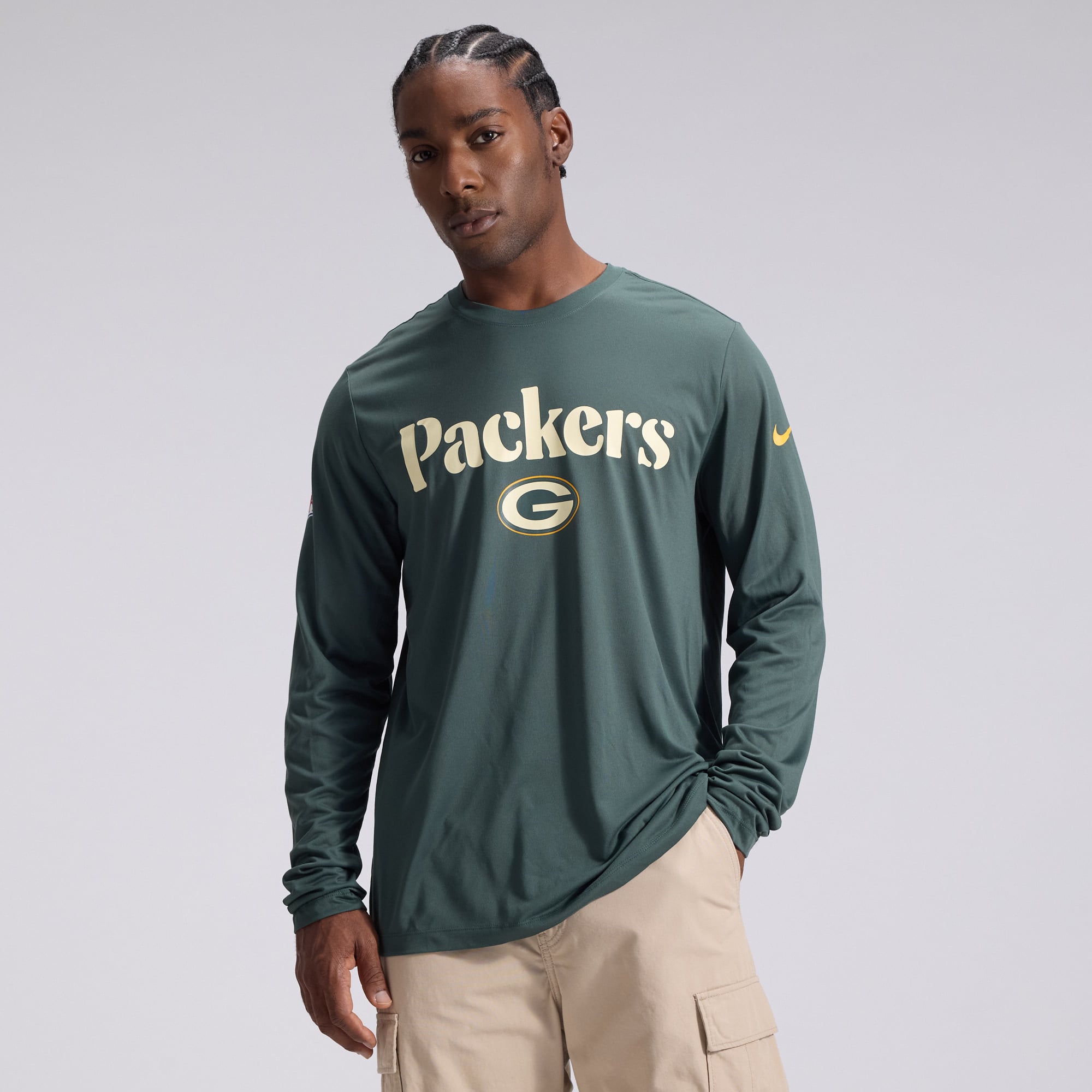 Men's Nike Green Bay Packers 2026 Rivalries Collection Sideline Legend Long Sleeve T-Shirt