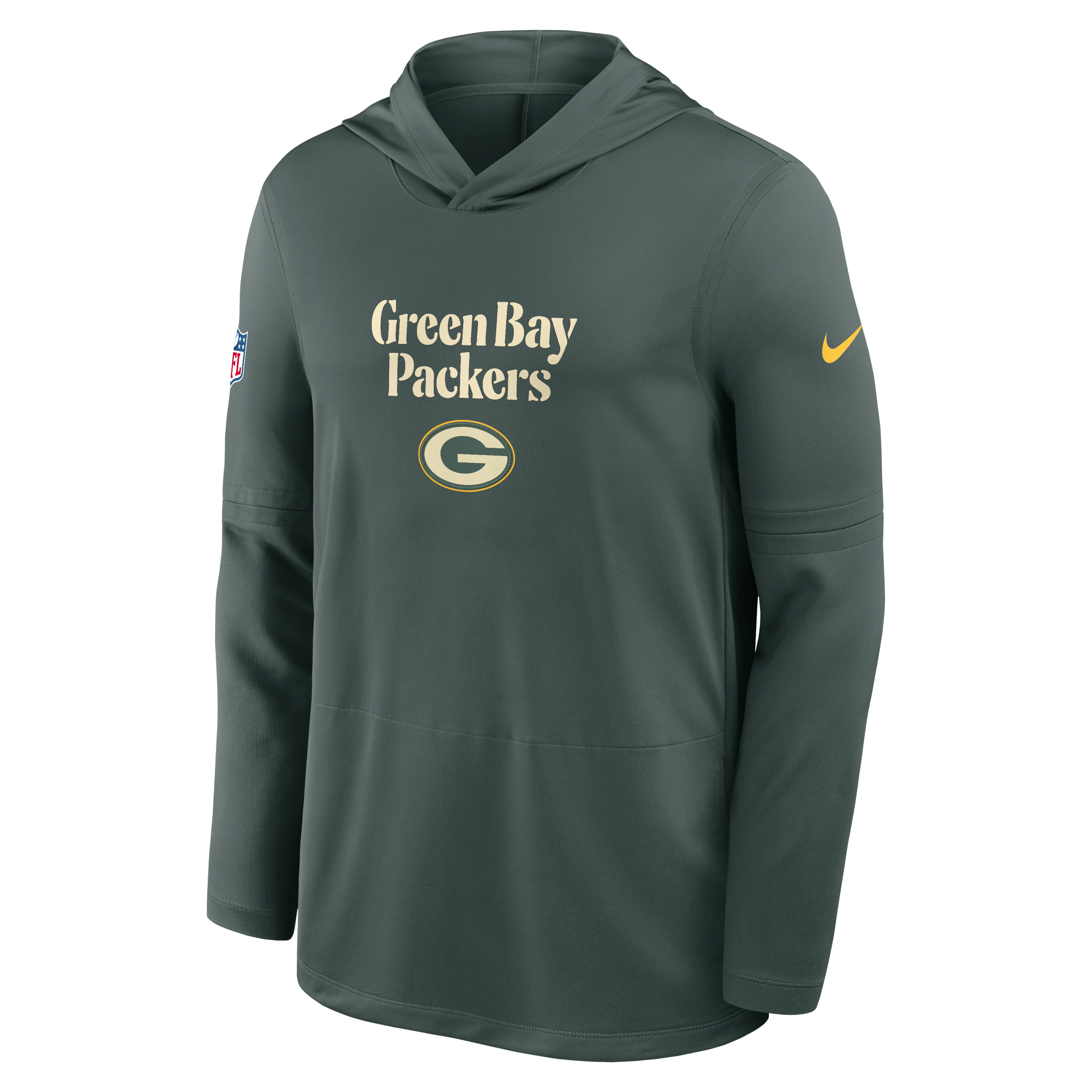 Men's Nike  Green Bay Packers 2026 Rivalries Collection Sideline Lightweight Hooded Long Sleeve Top