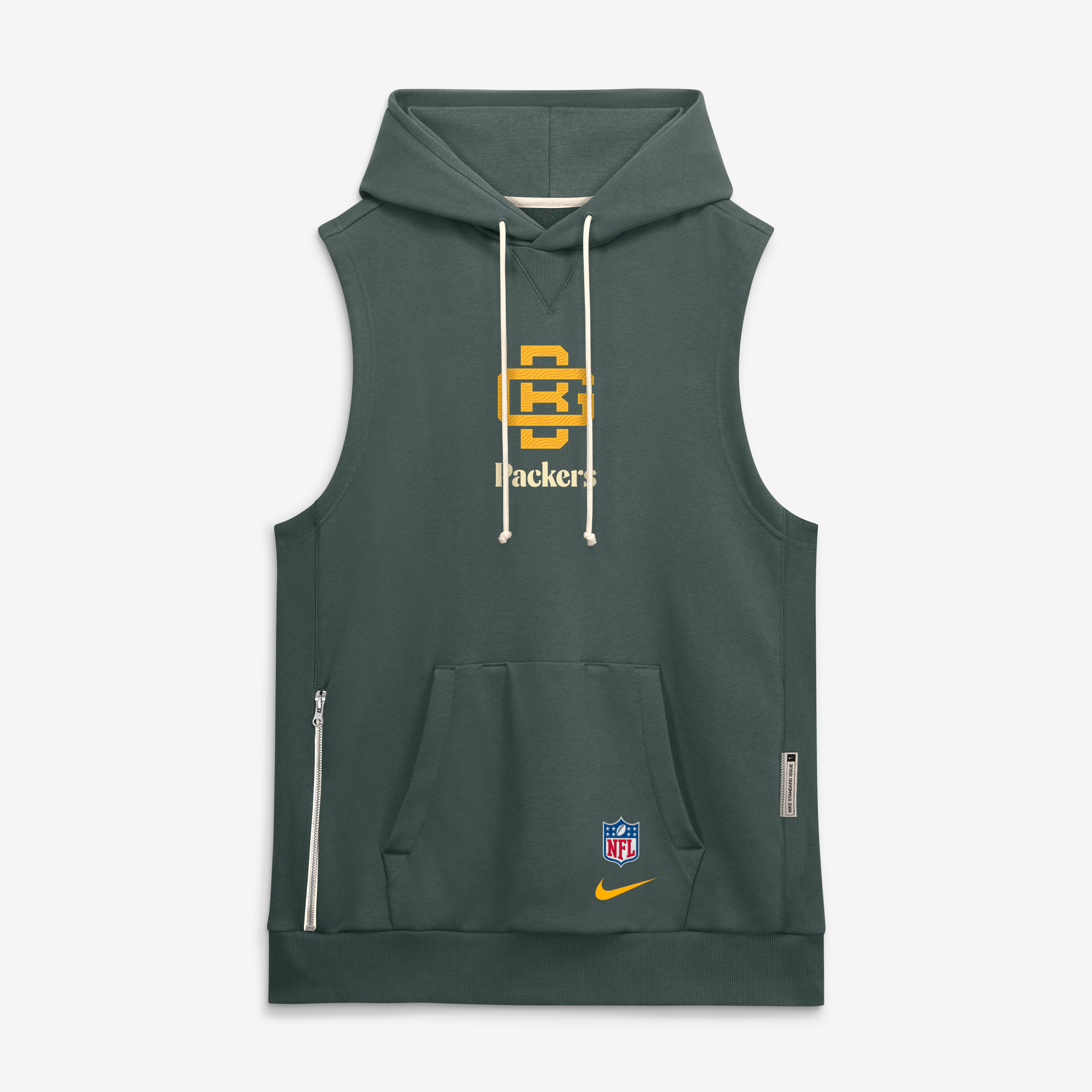 Men's Nike Green Bay Packers 2026 Rivalries Collection Sideline Sleeveless Fleece Hoodie