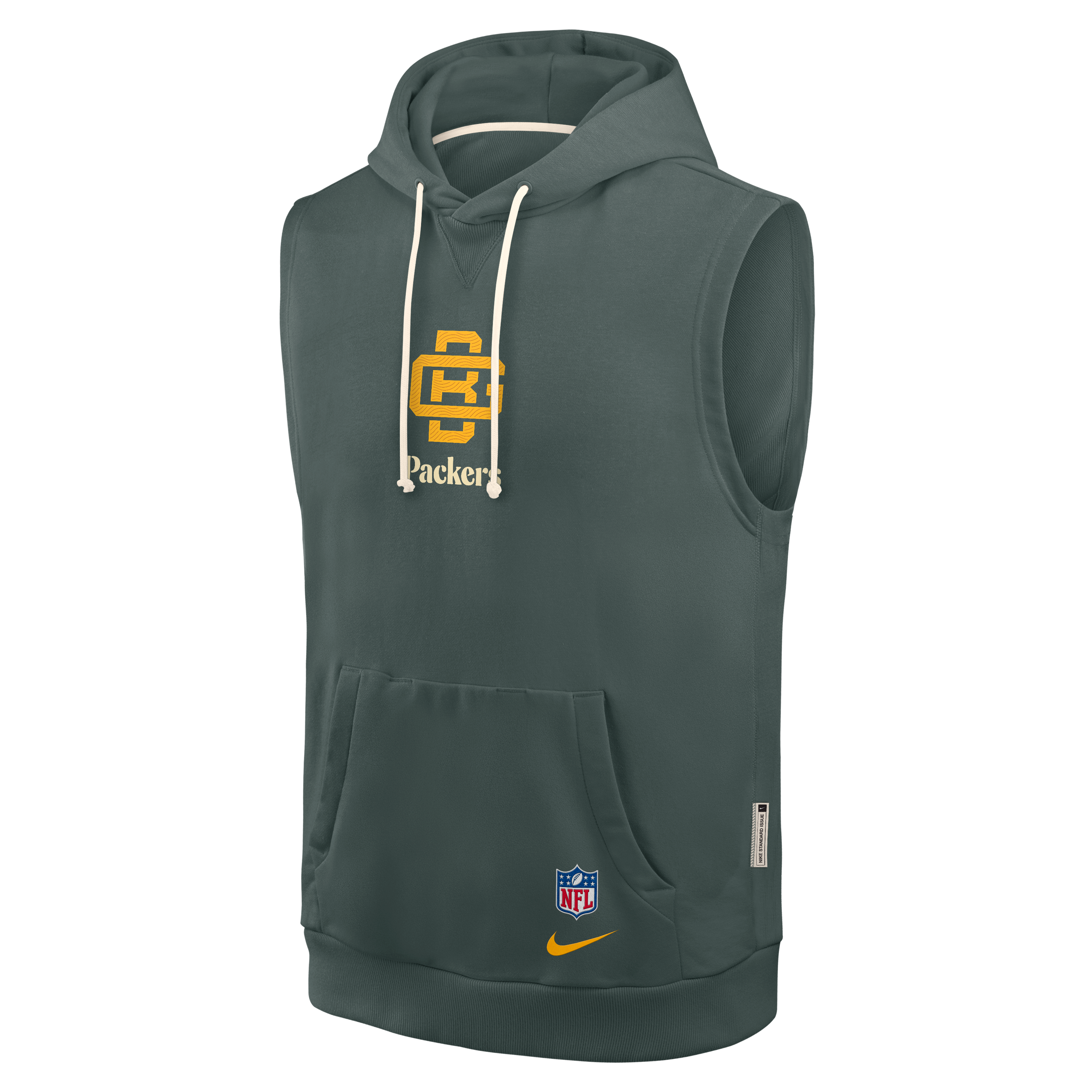 Men's Nike Green Bay Packers 2026 Rivalries Collection Sideline Sleeveless Fleece Hoodie