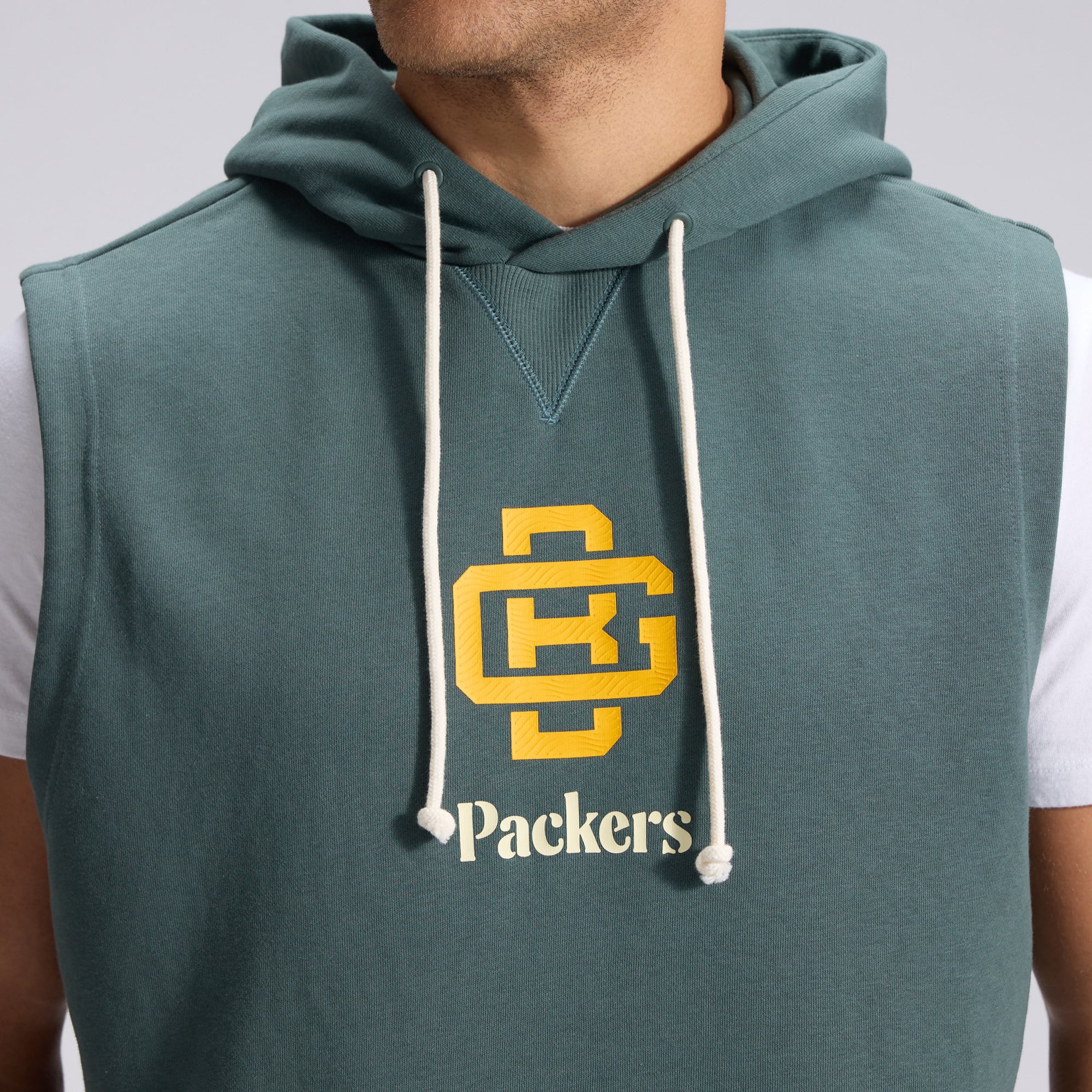 Men's Nike Green Bay Packers 2026 Rivalries Collection Sideline Sleeveless Fleece Hoodie