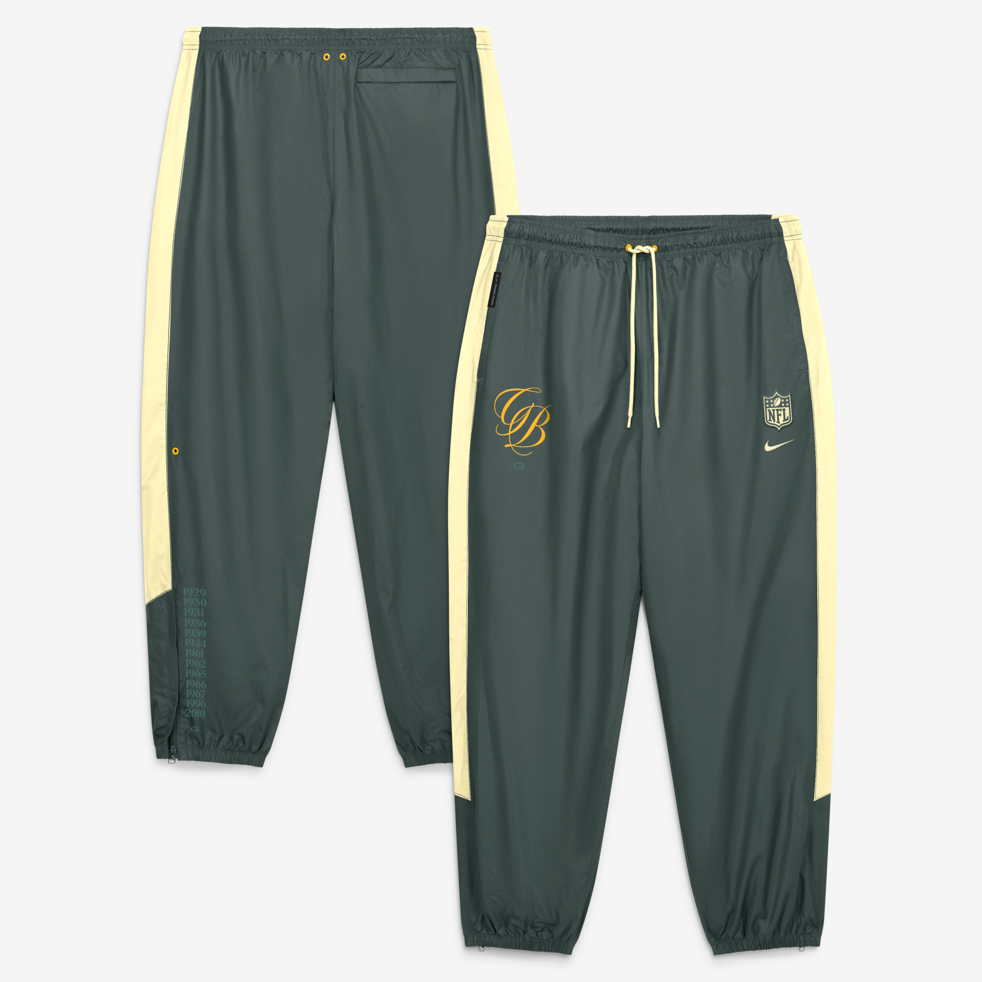 Pantalon coupe-vent Nike vert Green Bay Packers collection Rivalries 2026 pour homme