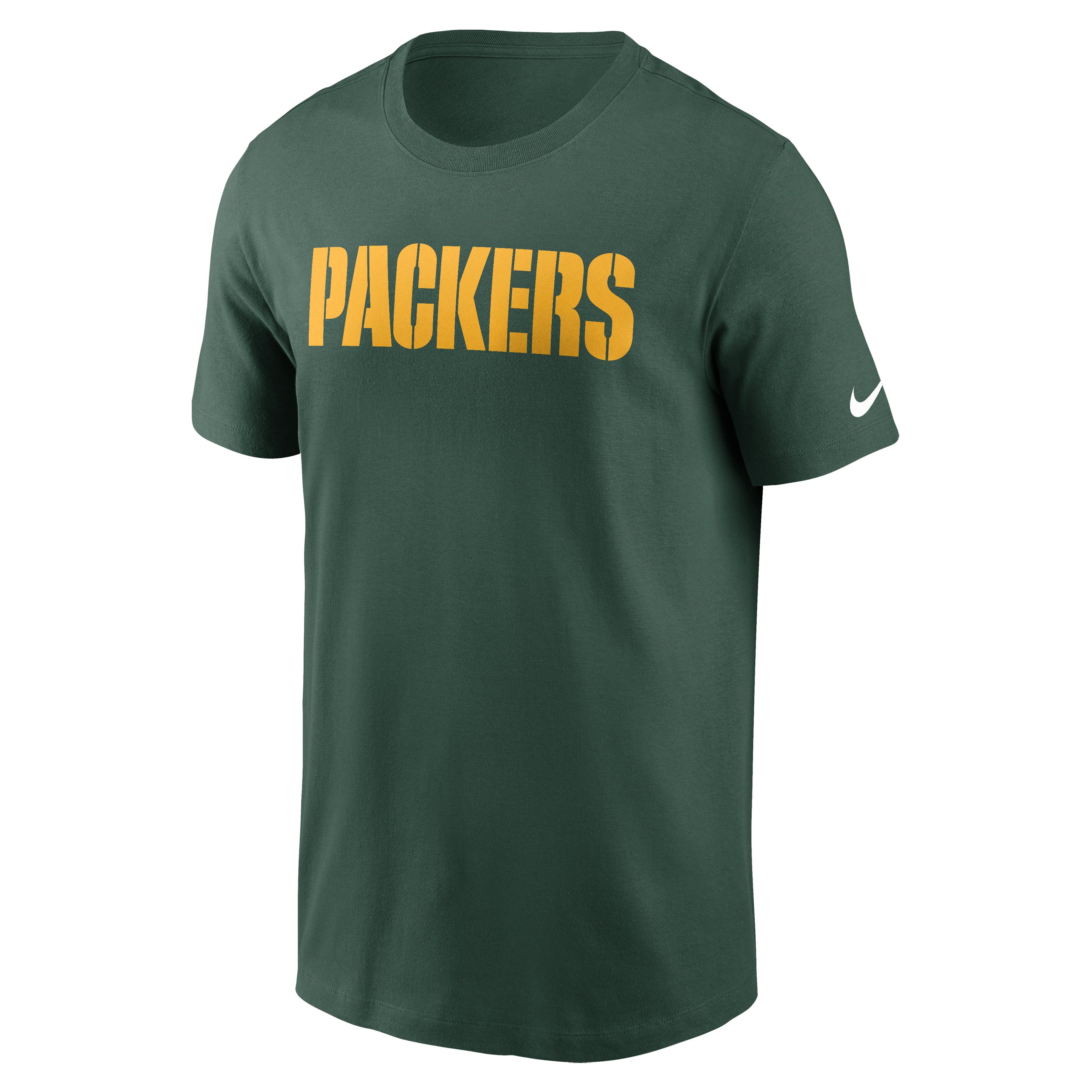 Men's Nike Green Bay Packers Primetime Wordmark Essential T-Shirt
