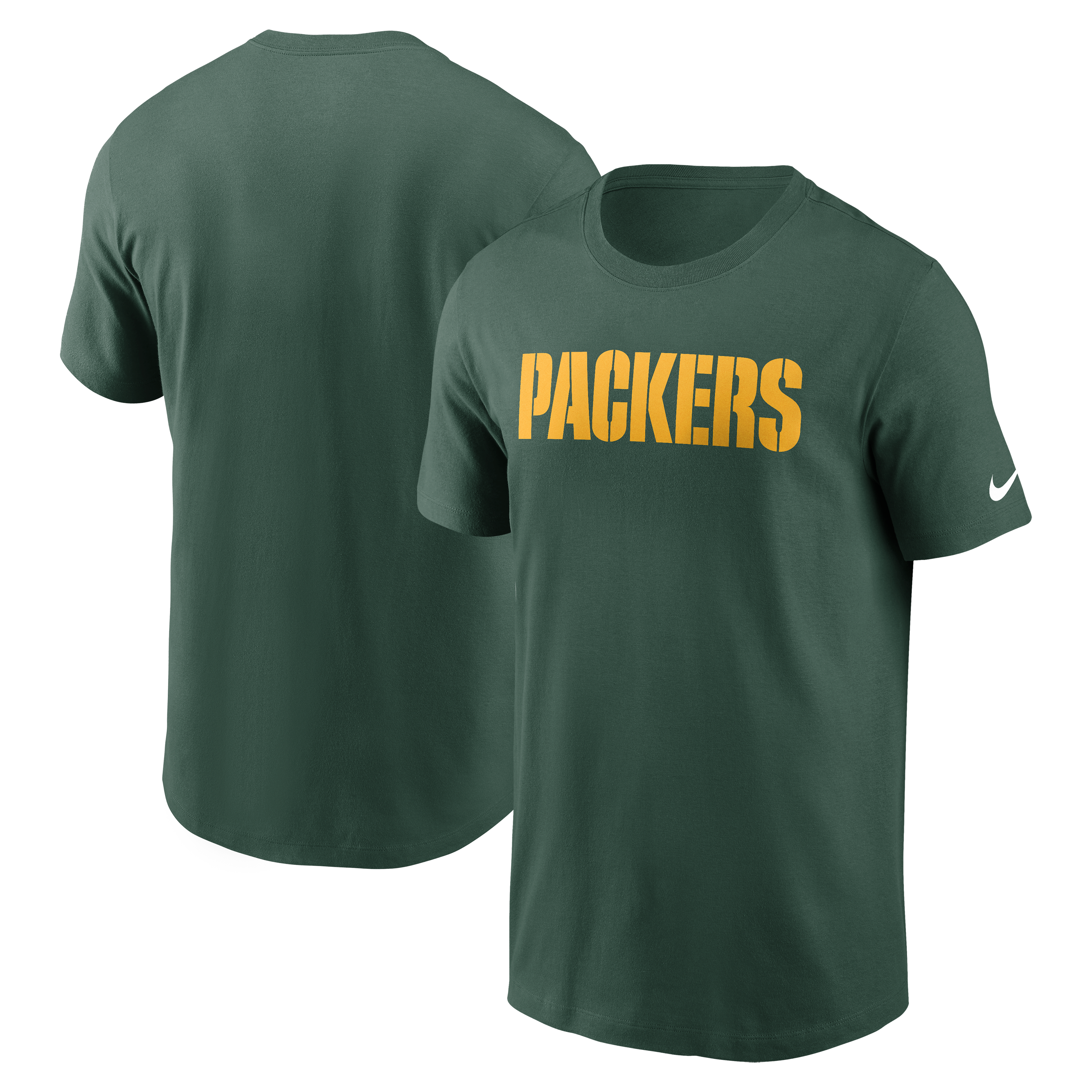 Men's Nike Green Bay Packers Primetime Wordmark Essential T-Shirt