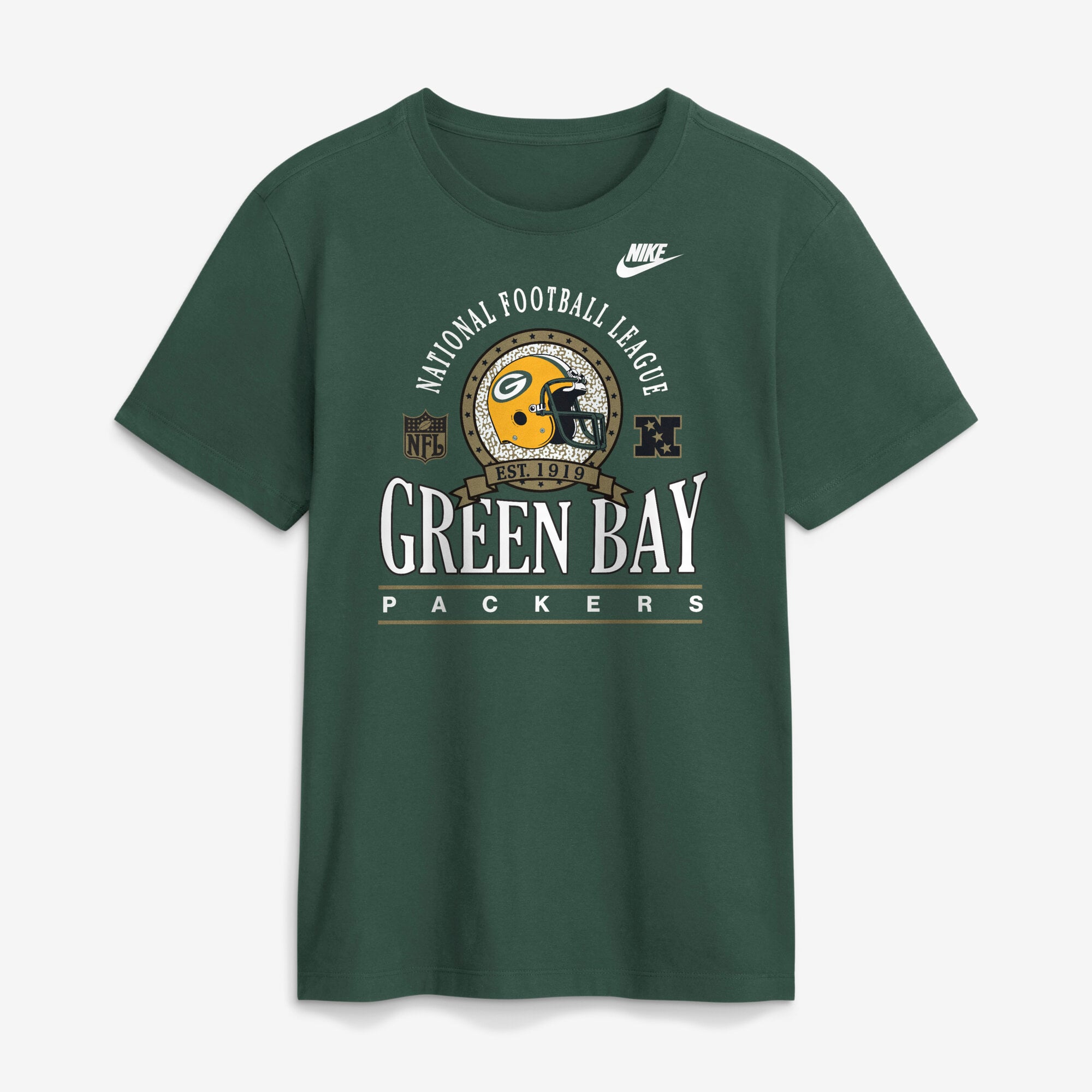 Men's Nike Green Bay Packers Rewind Team Spirit Essential Cotton T-Shirt