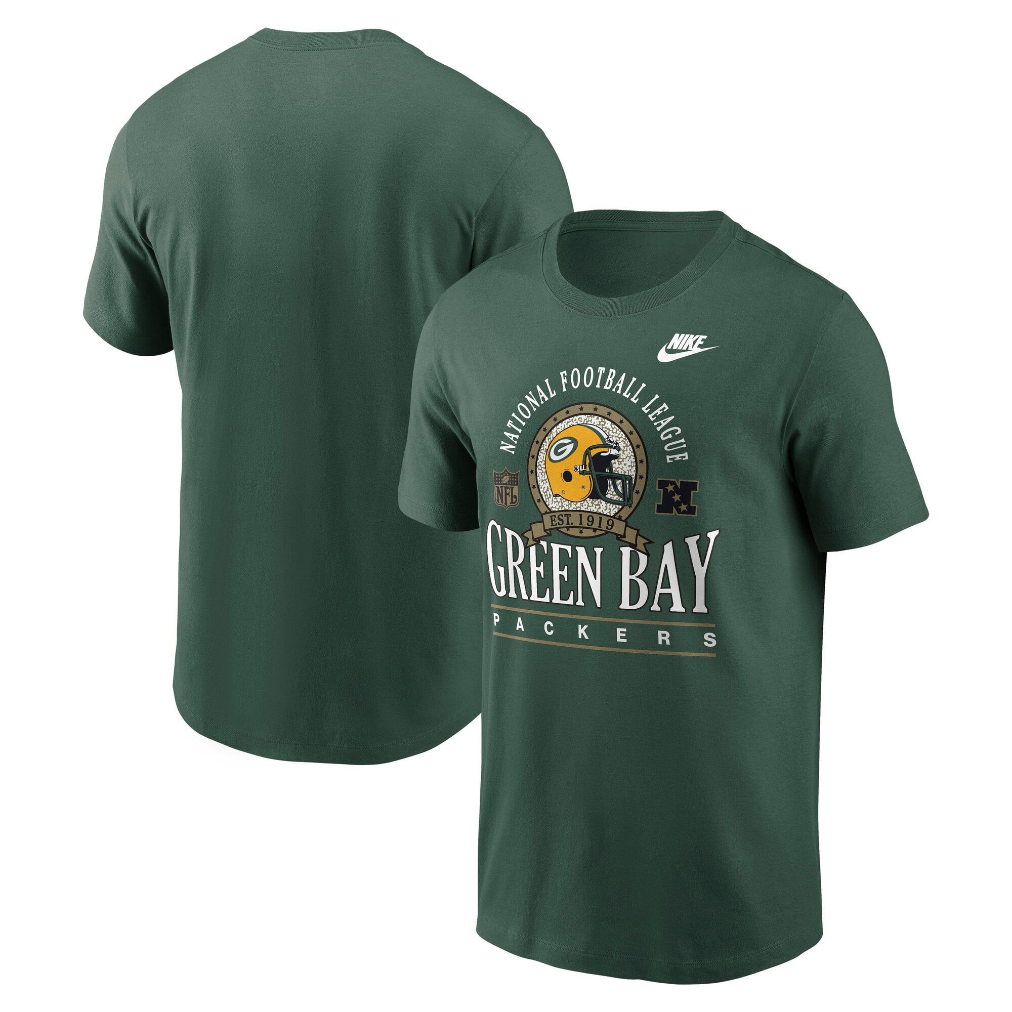 Men's Nike Green Bay Packers Rewind Team Spirit Essential Cotton T-Shirt