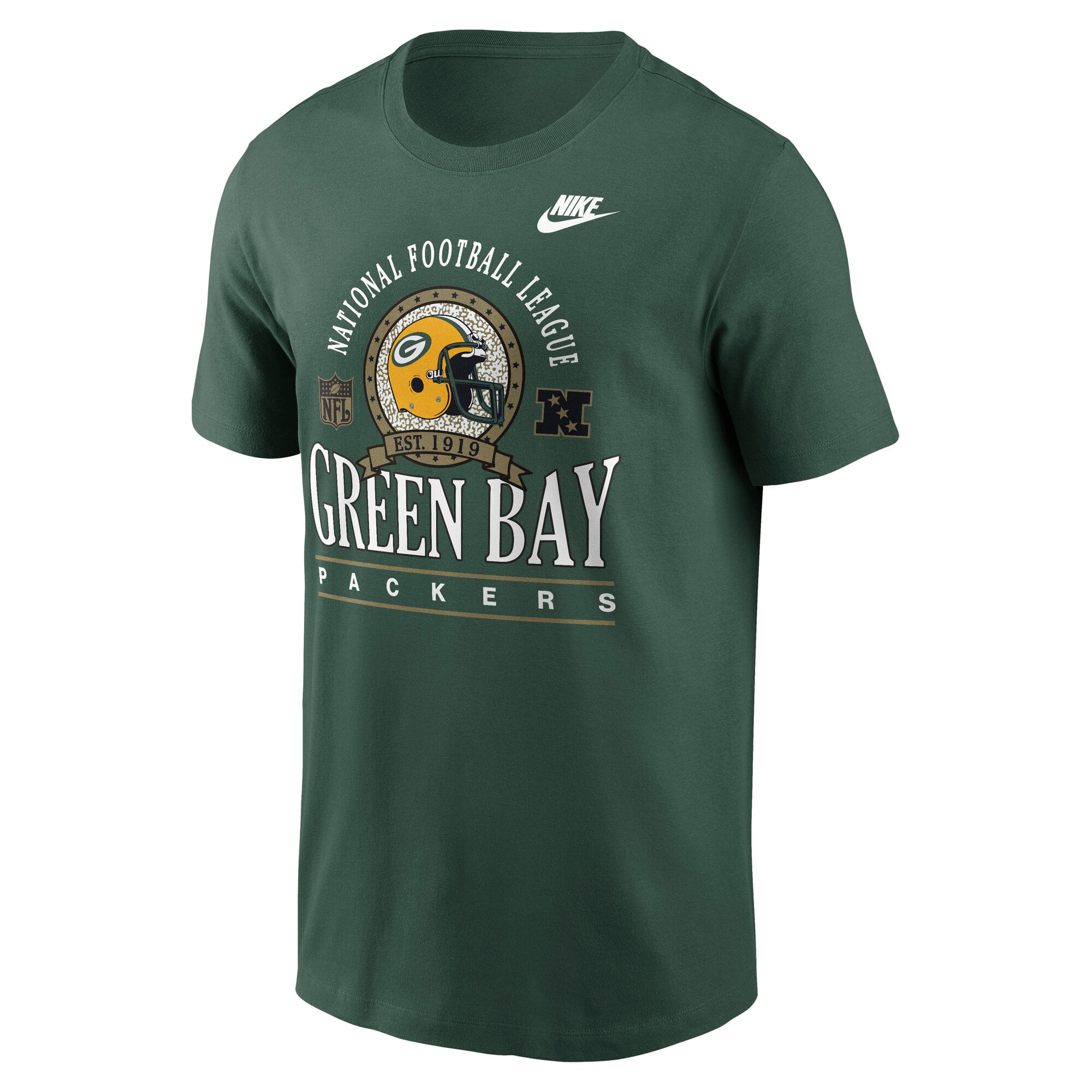 Men's Nike Green Bay Packers Rewind Team Spirit Essential Cotton T-Shirt