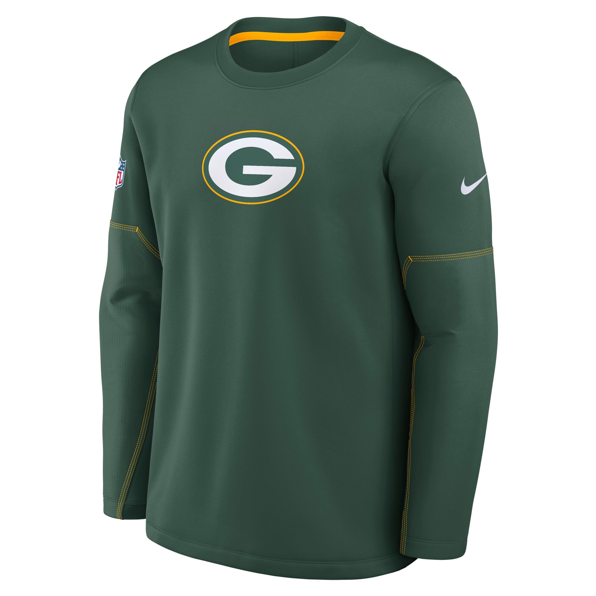 T-shirt Nike Green Bay Packers Sideline Coach mi-lourd à col rond Therma-FIT pour homme
