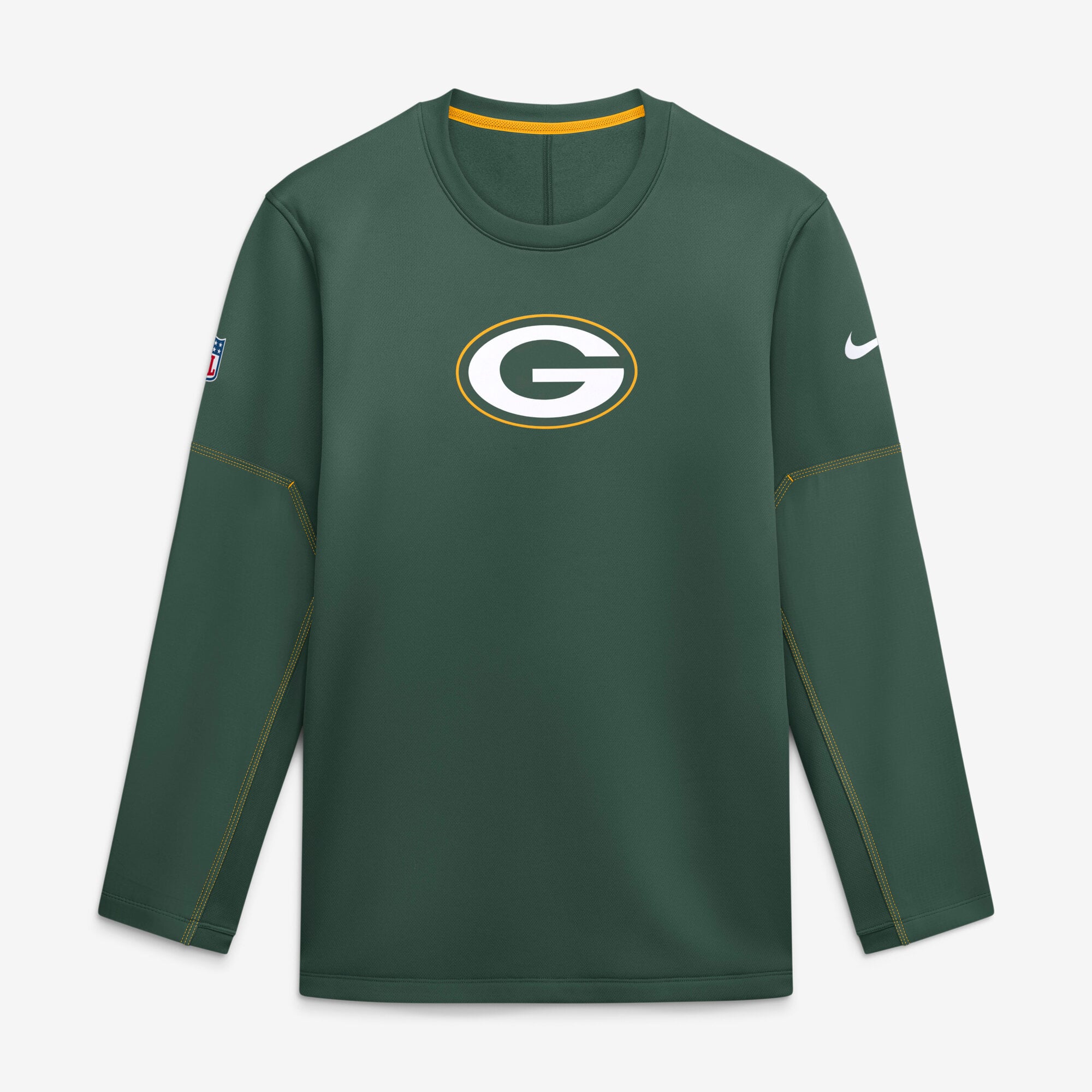 Men's Nike Green Bay Packers Sideline Coaches Team Present Midweight Therma-FIT Sweatshirt