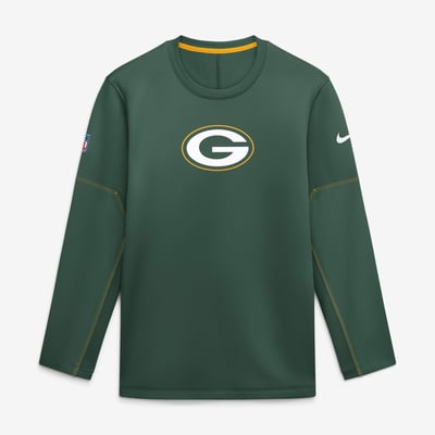 Green Bay Packers Nike Sideline Coaches Team Present Midweight Therma-FIT Sweatshirt - Green