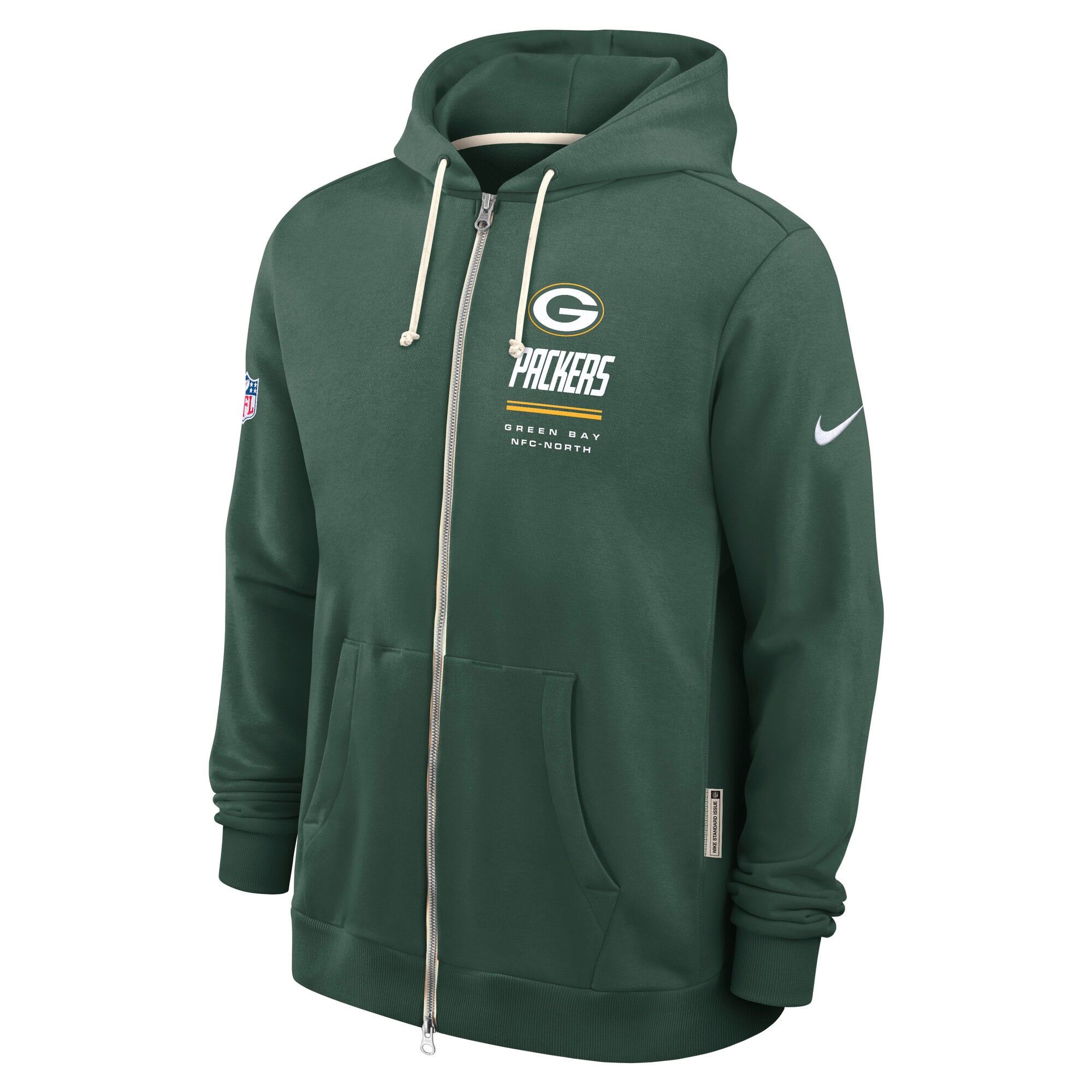 Men's Nike Green Bay Packers Sideline Standard Issue Dri-FIT Full-Zip Hoodie