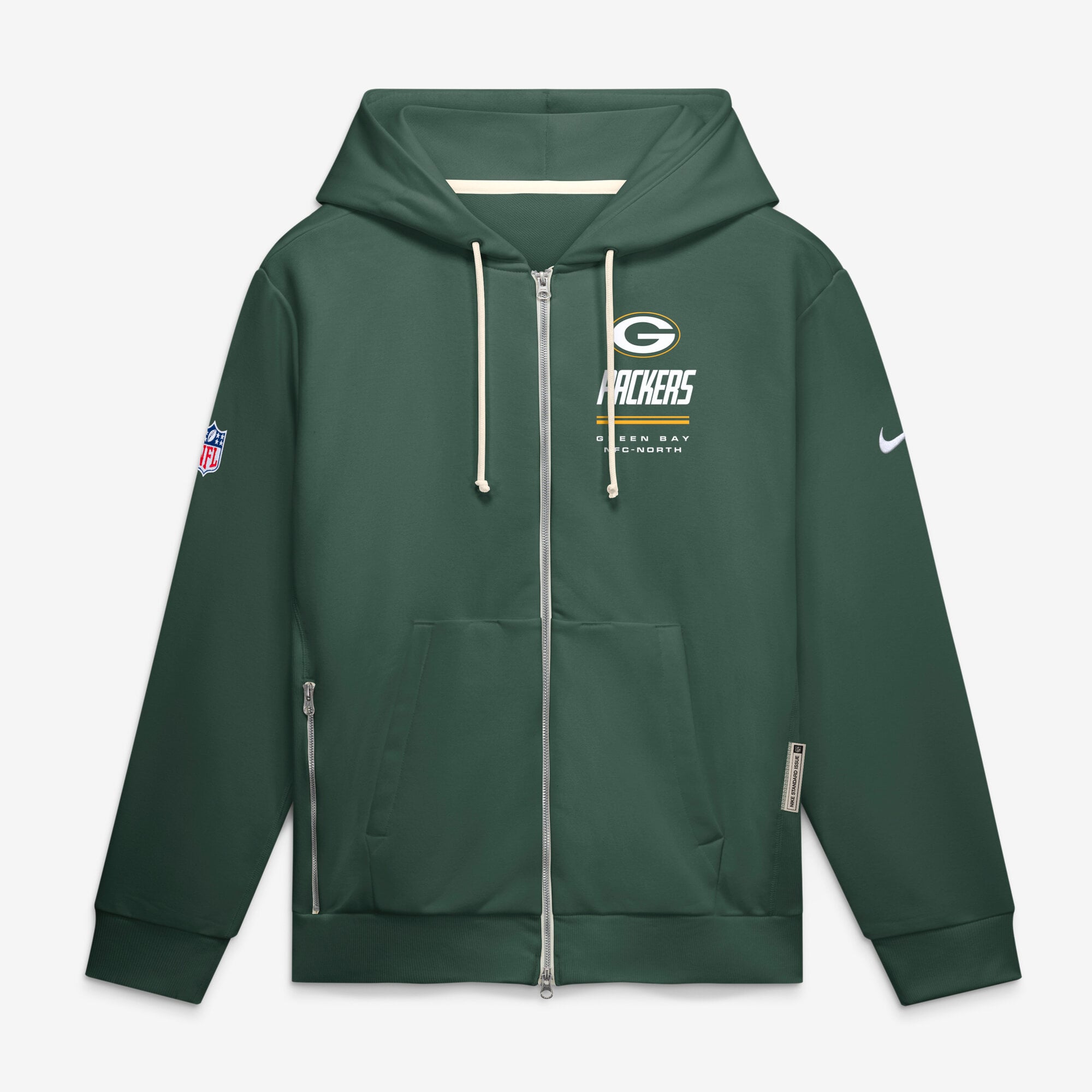 Men's Nike Green Bay Packers Sideline Standard Issue Dri-FIT Full-Zip Hoodie