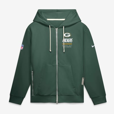 Green Bay Packers Nike Sideline Standard Issue Quarterback Scramble Dri-FIT Full-Zip Hoodie - Green