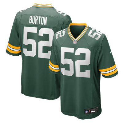 Jager Burton Green Bay Packers Nike Team Game Jersey - Green