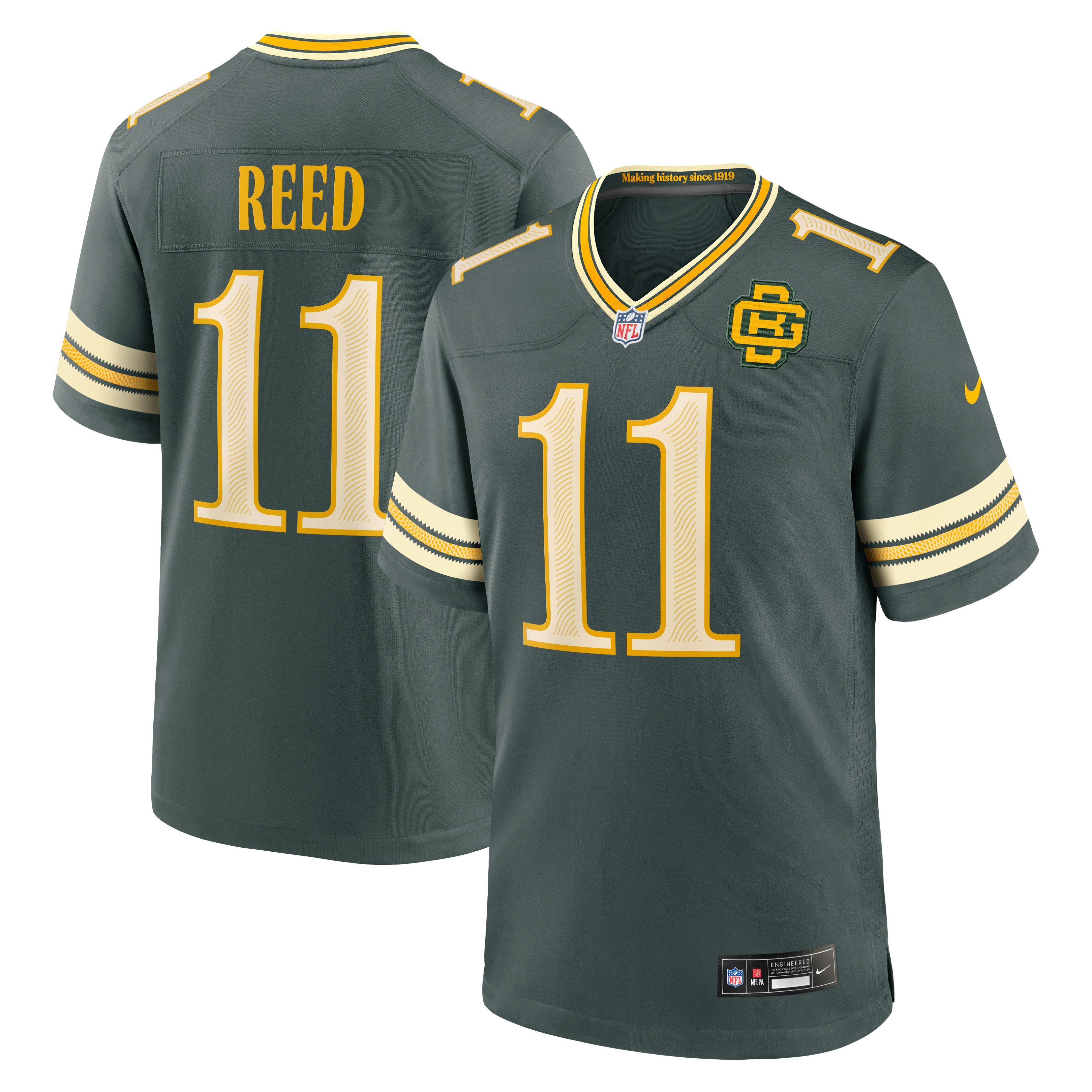Men's Nike Jayden Reed Green Bay Packers 2026 Rivalries Collection Game Jersey