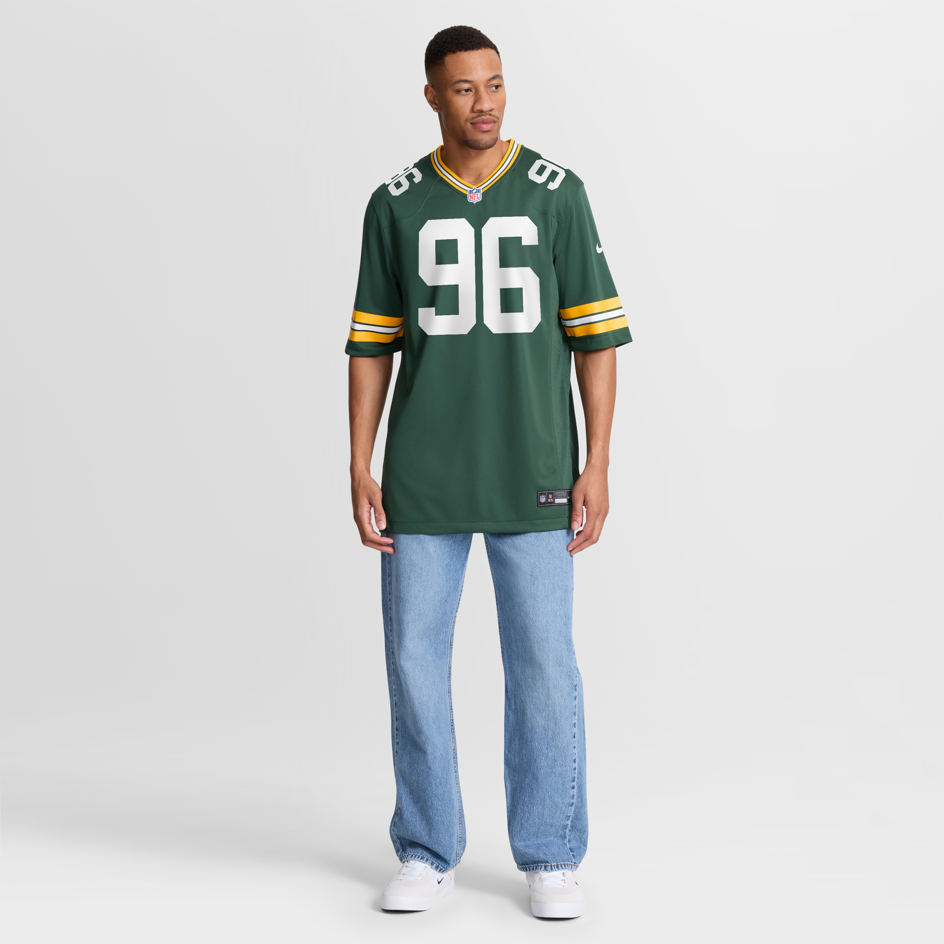 Maillot de match Nike Jonathan Ford vert des Green Bay Packers pour homme