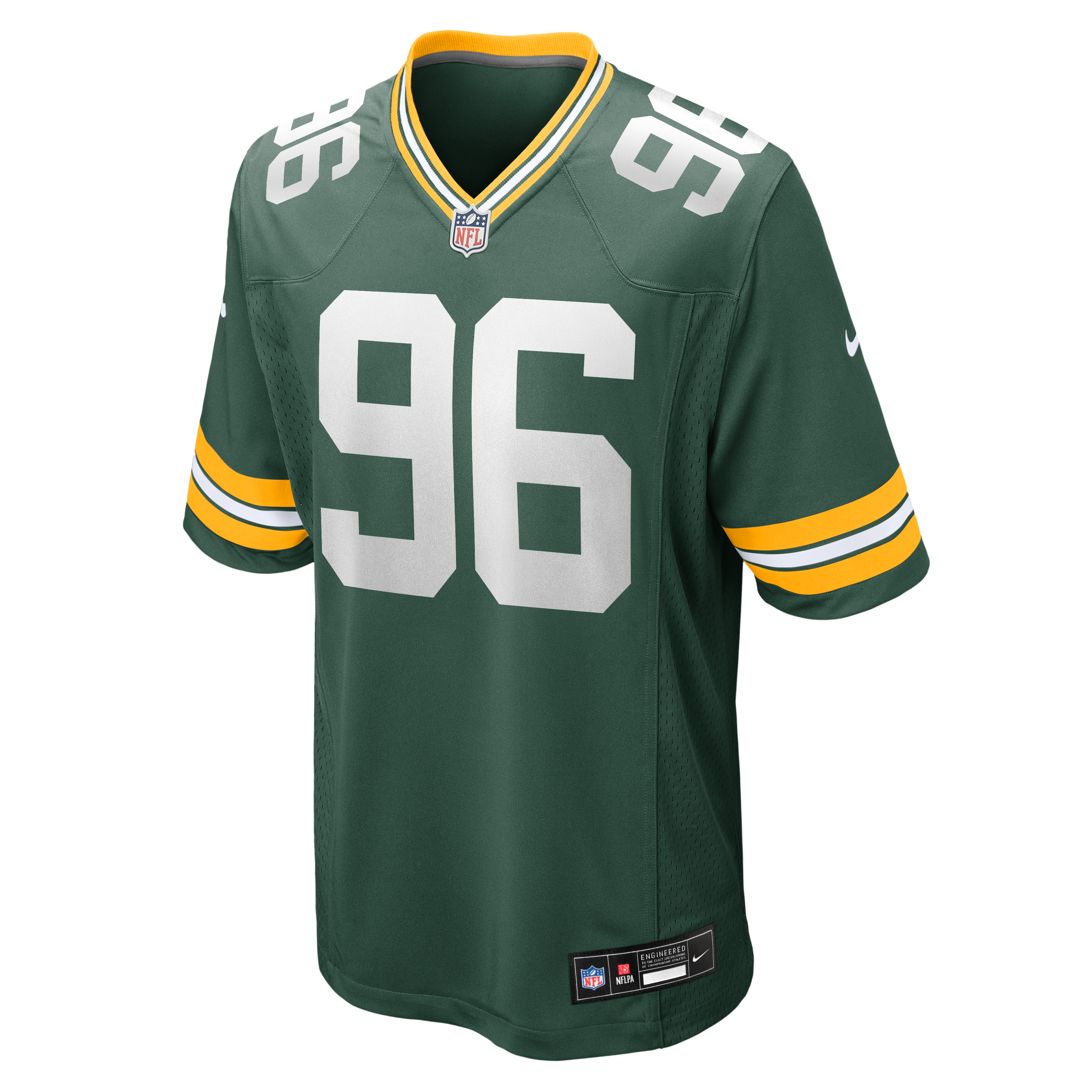 Maillot de match Nike Jonathan Ford vert des Green Bay Packers pour homme