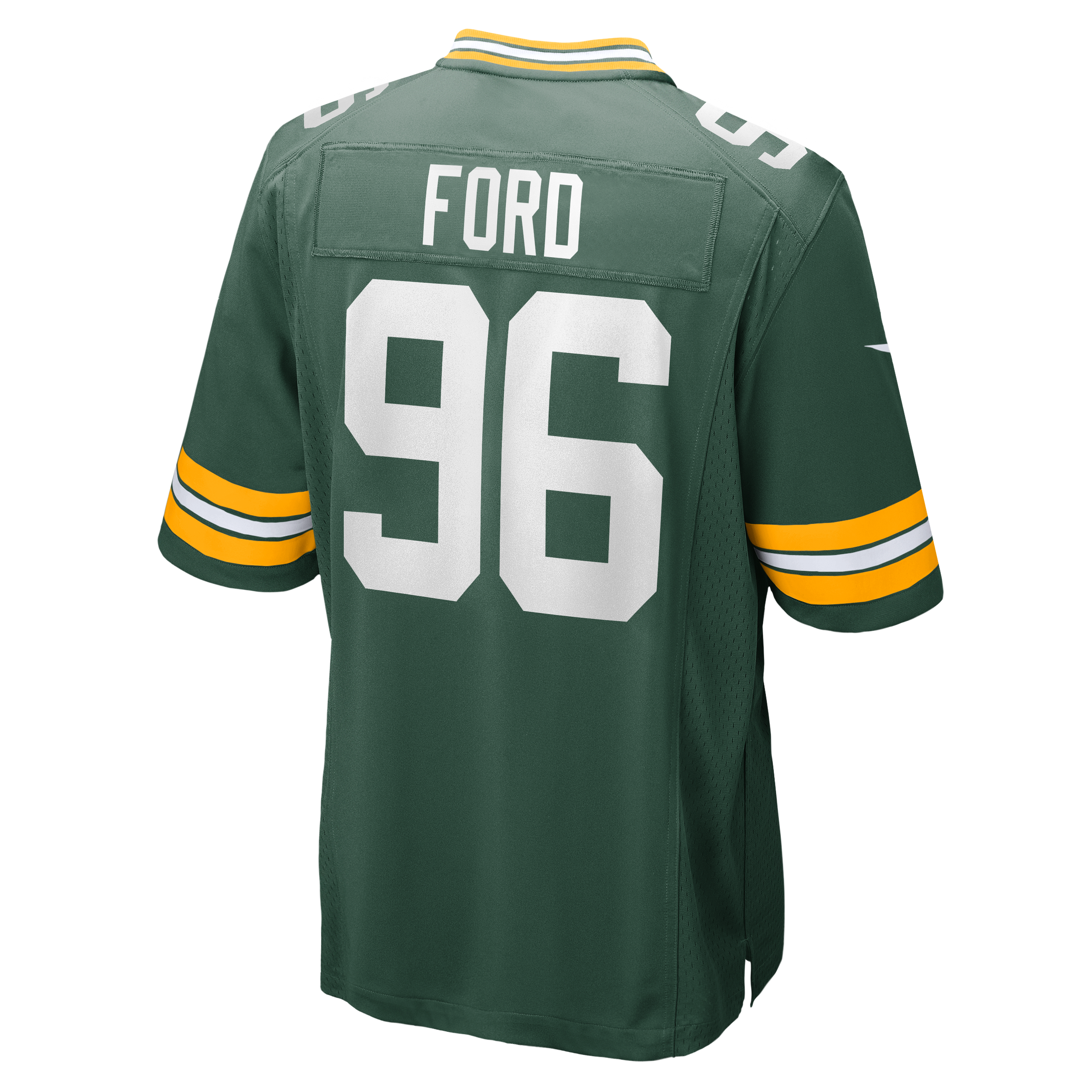 Maillot de match Nike Jonathan Ford vert des Green Bay Packers pour homme