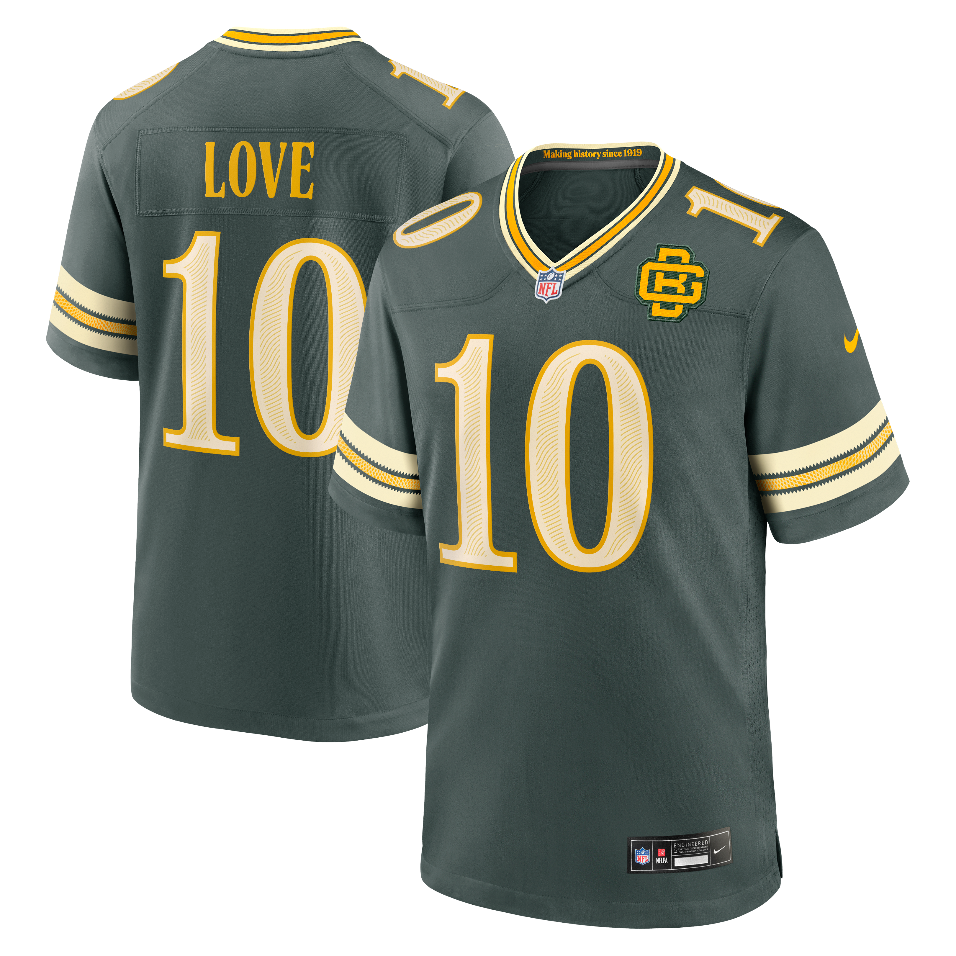 Men's Nike Jordan Love Green Bay Packers 2026 Rivalries Collection Game Jersey