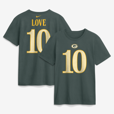 Jordan Love Green Bay Packers Nike 2026 Rivalries Collection Player Name & Number T-Shirt - Green