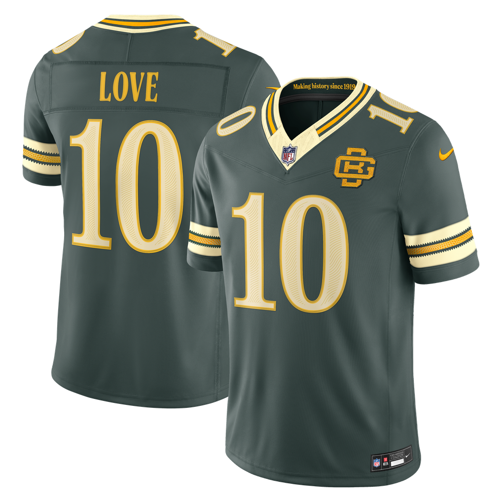 Men's Nike Jordan Love Green Green Bay Packers 2026 Rivalries ...