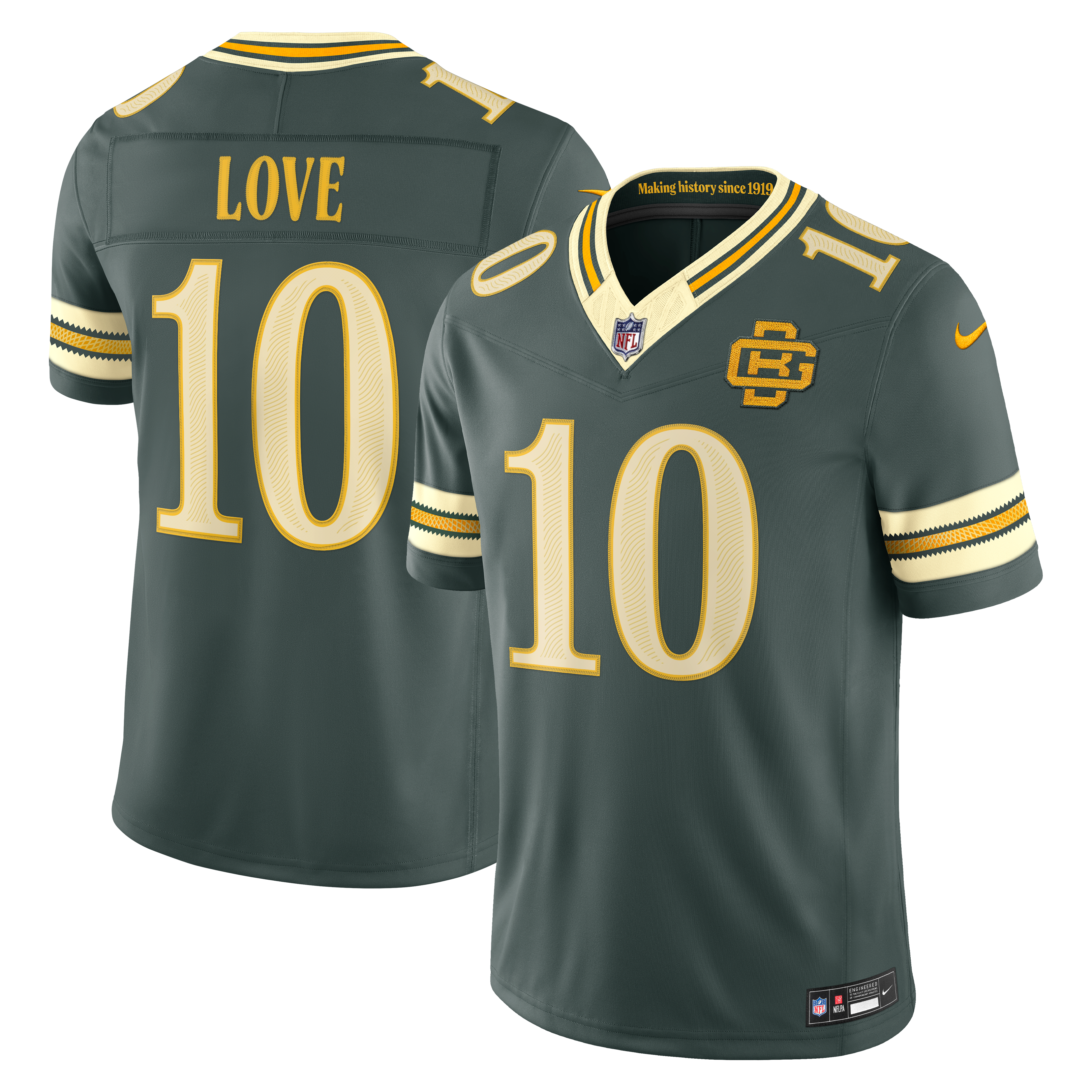 Men's Nike Jordan Love Green Bay Packers 2026 Rivalries Collection Stitched Limited Jersey