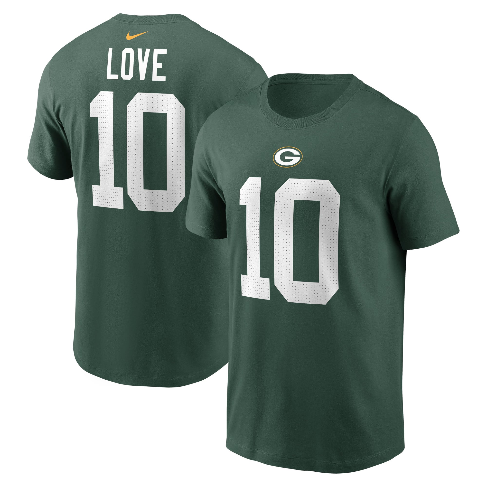 Men's Nike Jordan Love Green Bay Packers Name & Number T-Shirt