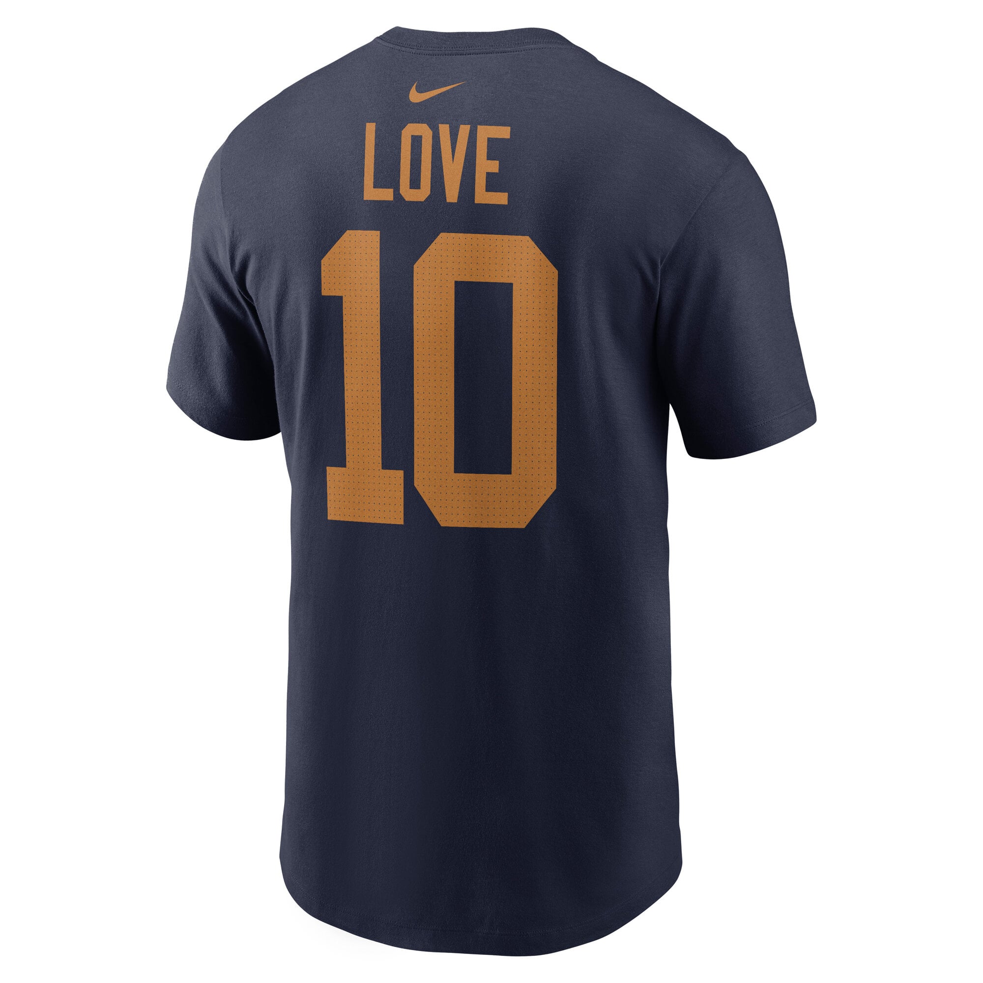 Men's Nike Jordan Love Navy Green Bay Packers Name & Number T-Shirt