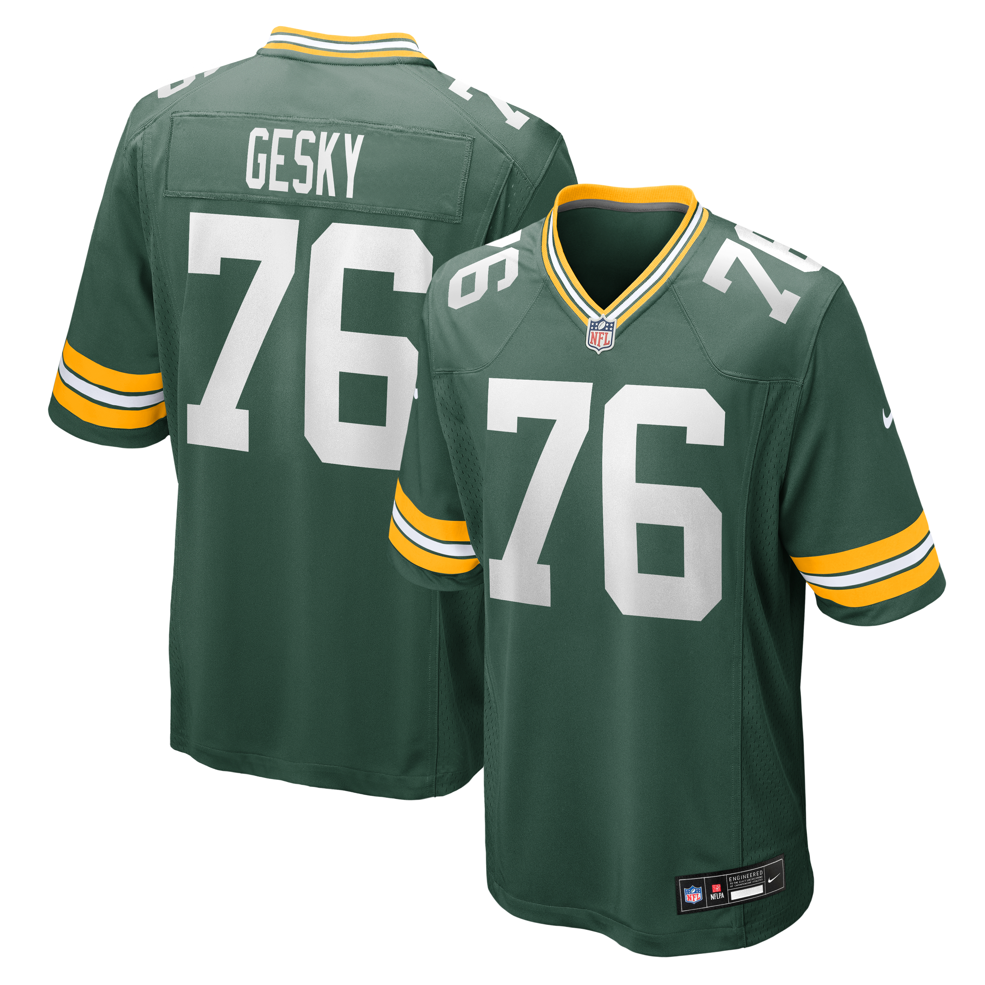 Men's Nike Josh Gesky Green Bay Packers Team Game Jersey