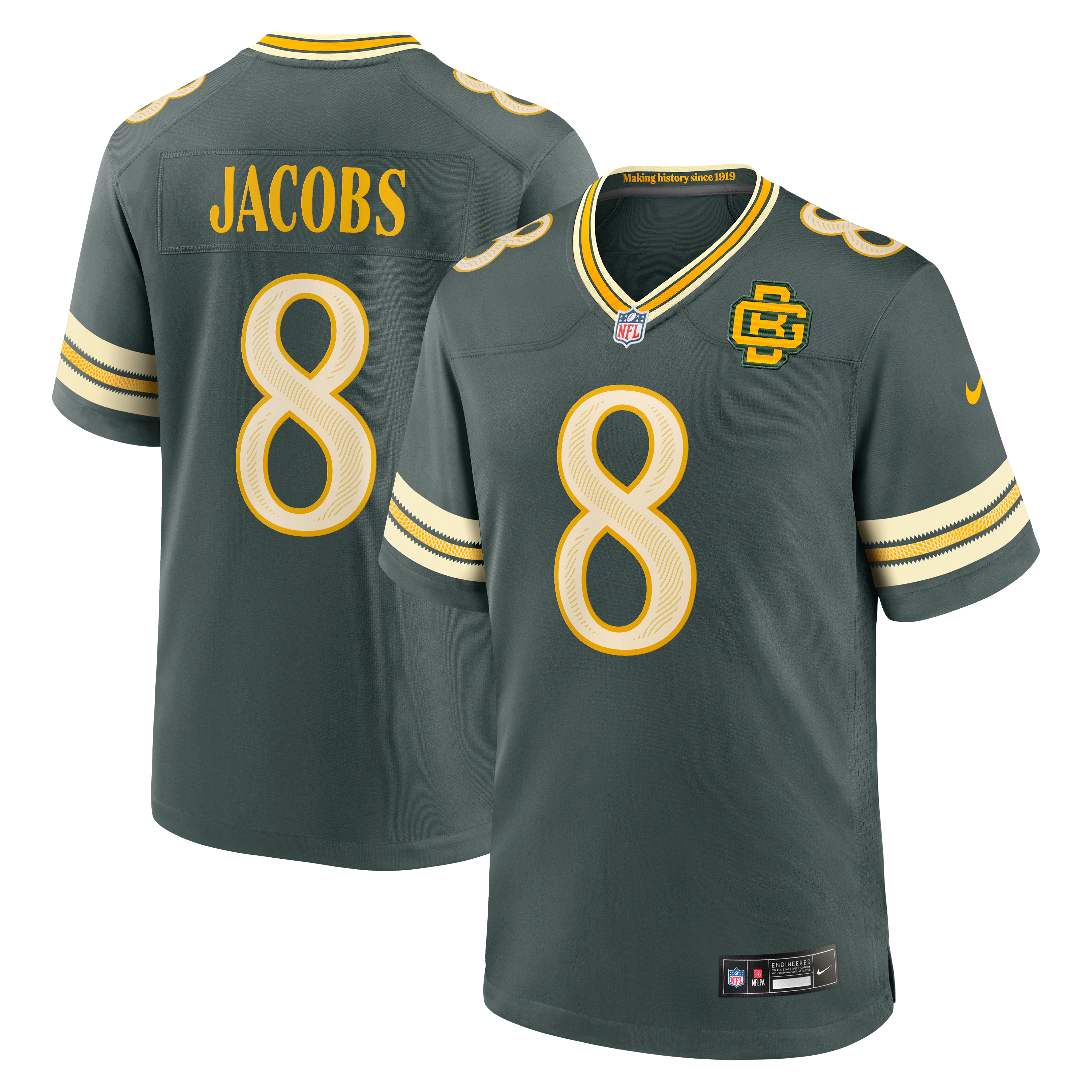 Men's Nike Josh Jacobs Green Bay Packers 2026 Rivalries Collection Game Jersey