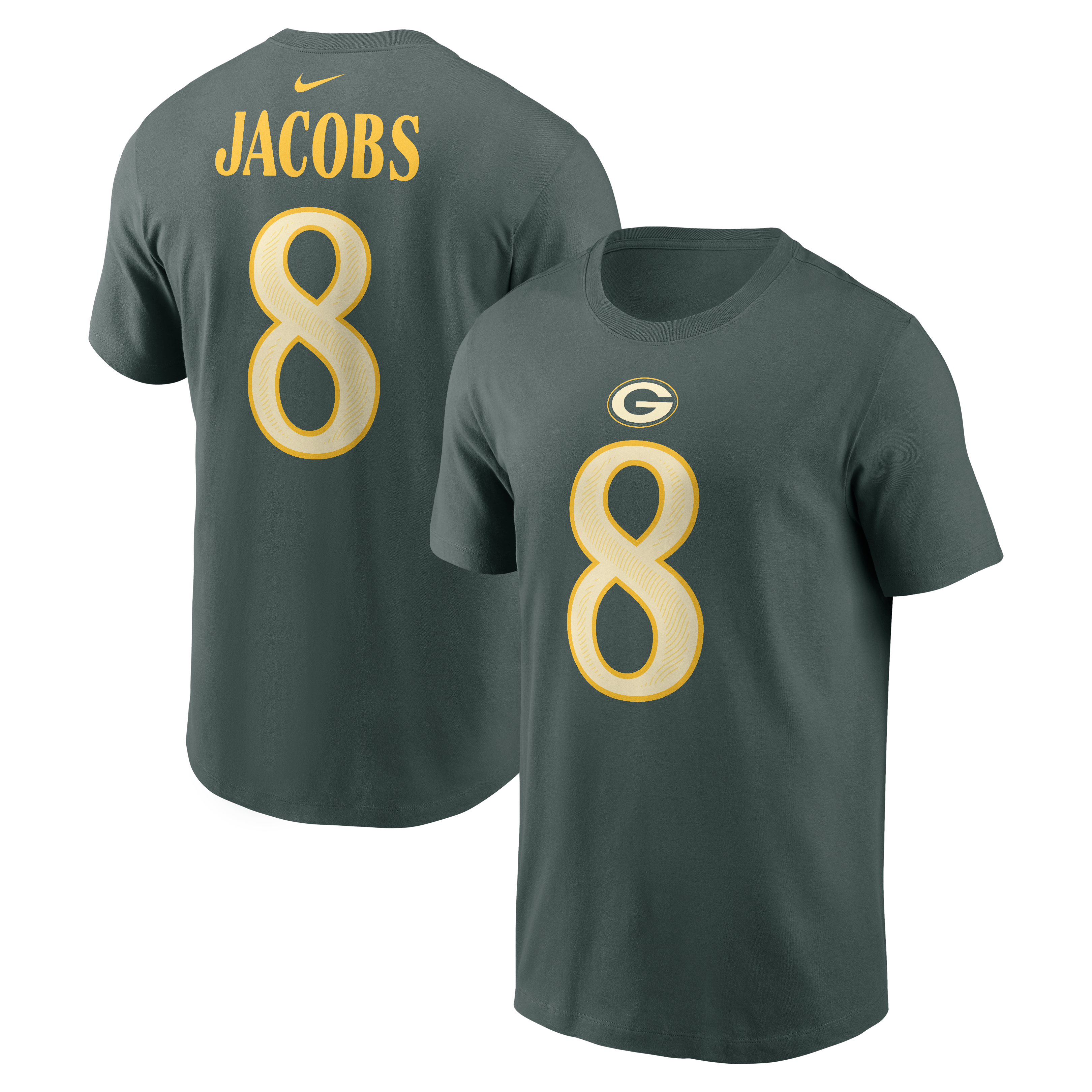 Men's Nike Josh Jacobs Green Bay Packers 2026 Rivalries Collection Player Name & Number T-Shirt