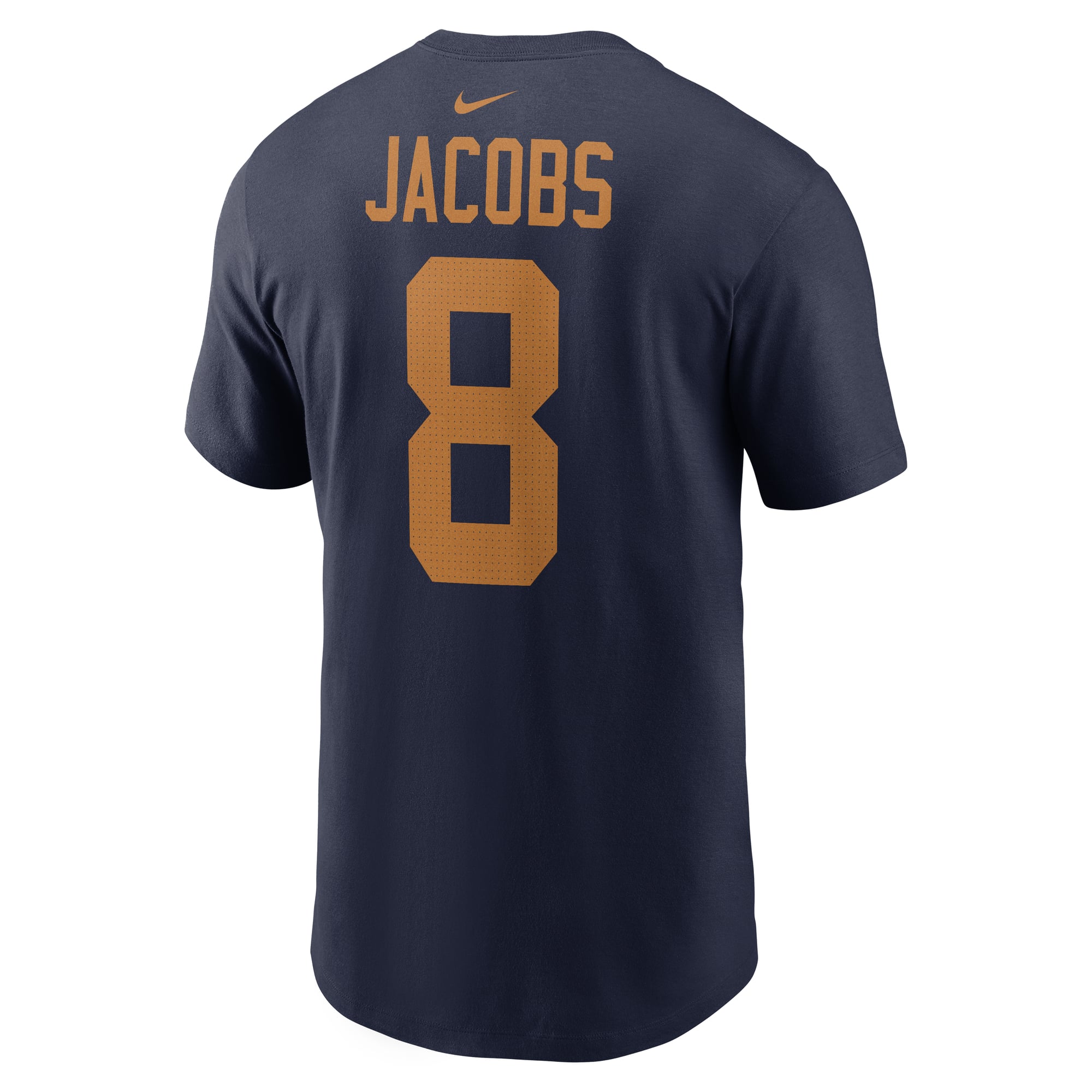 Men's Nike Josh Jacobs Navy Green Bay Packers Name & Number T-Shirt