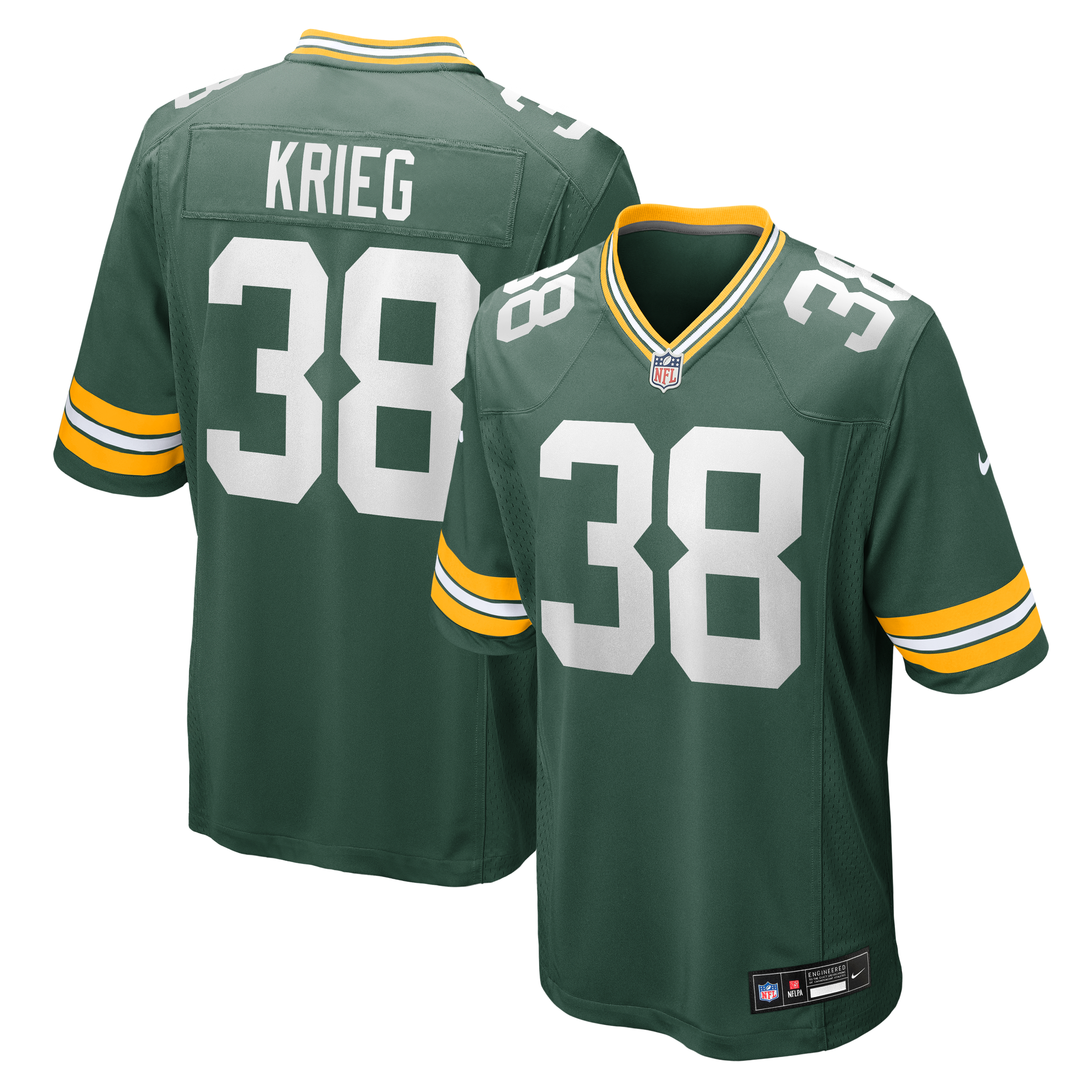 Men's Nike Lenny Krieg Green Bay Packers Team Game Jersey