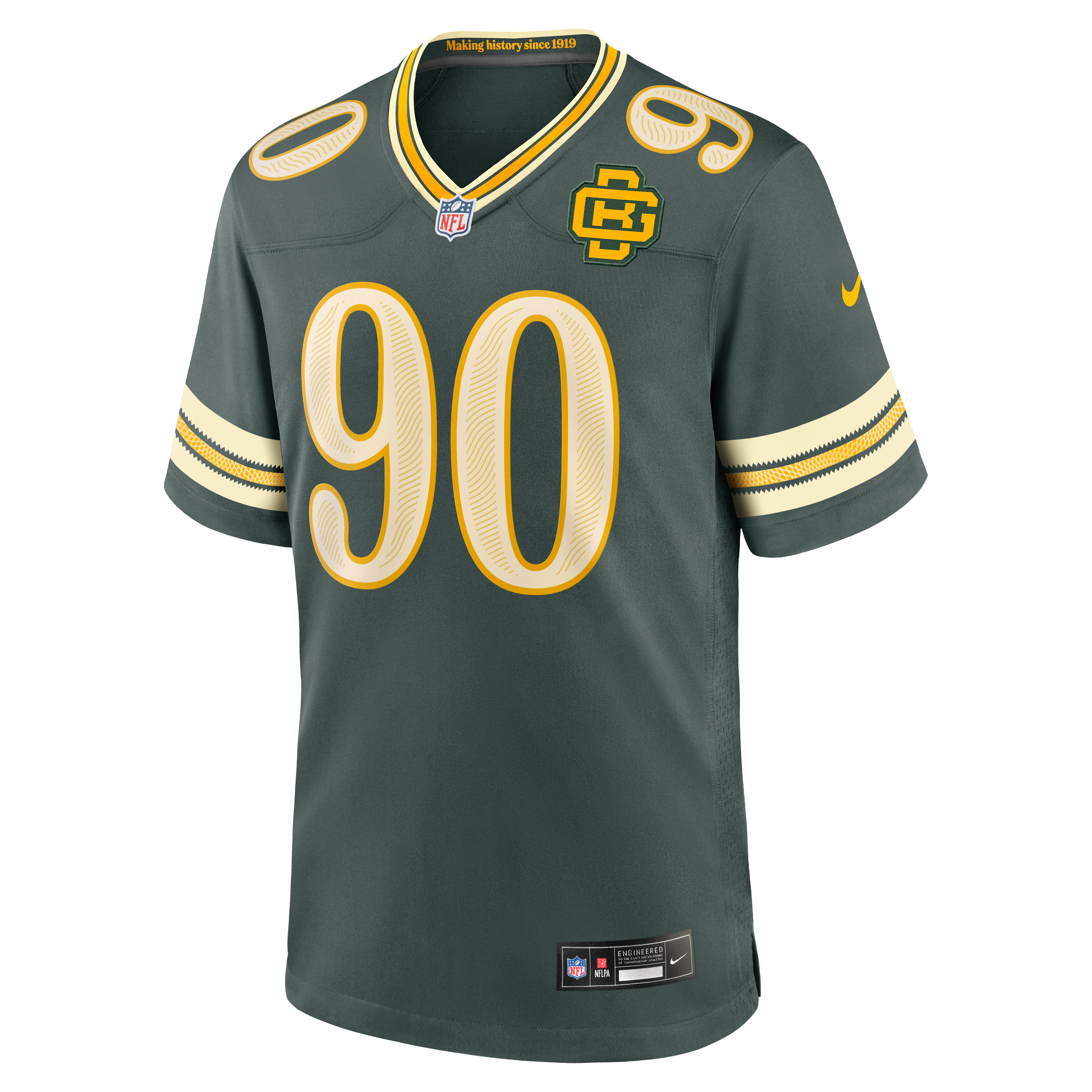 Men's Nike Lukas Van Ness Green Bay Packers 2026 Rivalries Collection Game Jersey