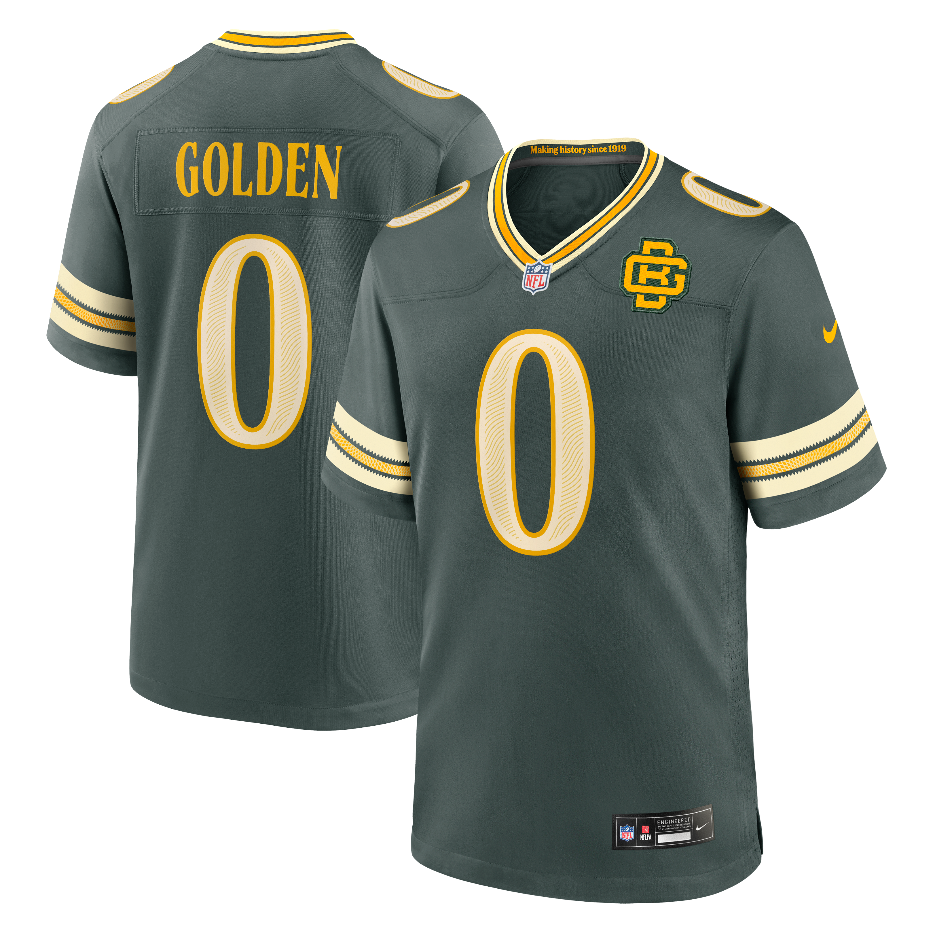 Men's Nike Matthew Golden Green Bay Packers 2026 Rivalries Collection Game Jersey