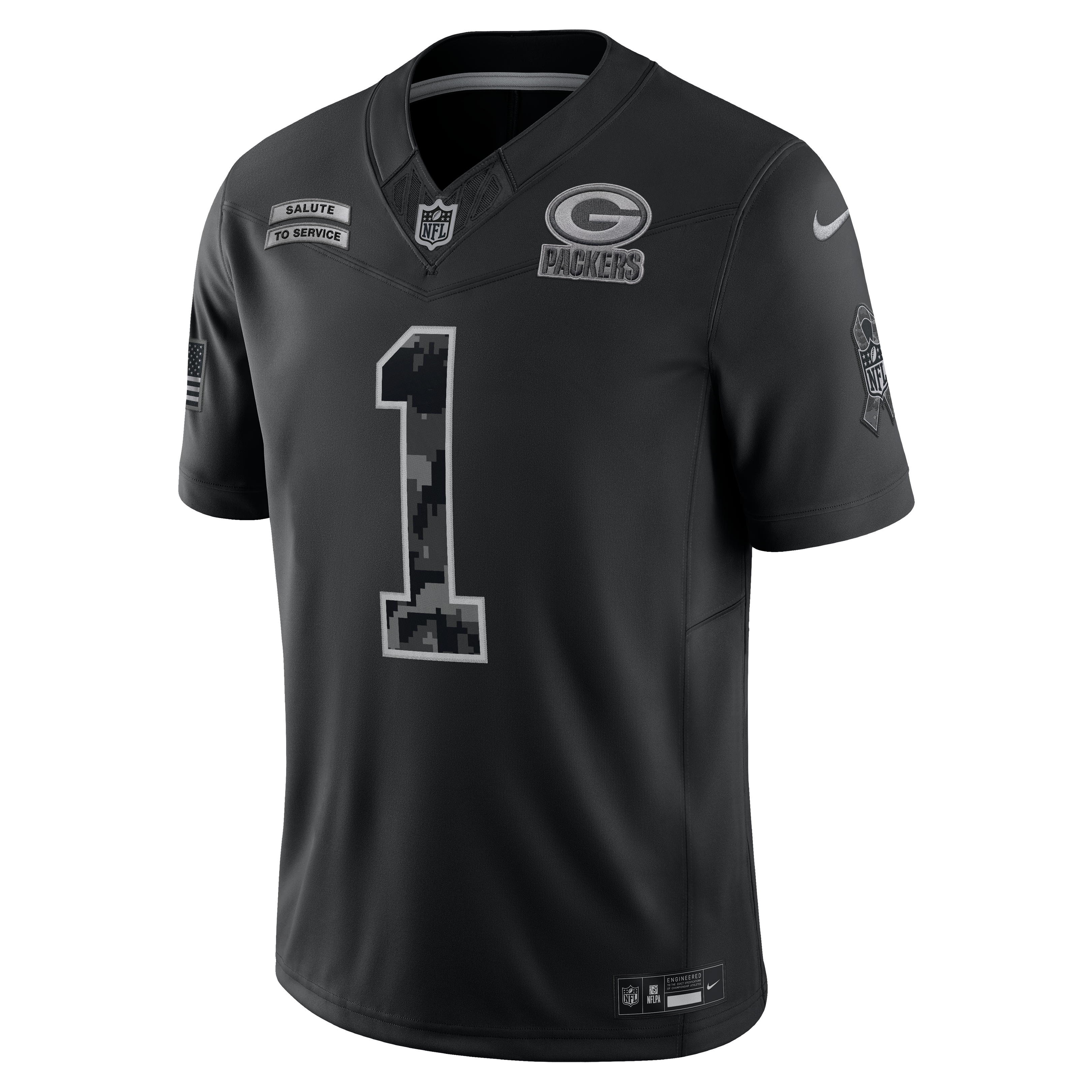 Maillot Nike Micah Parsons noir Green Bay Packers 2026 Salute to Service, édition limitée cousue