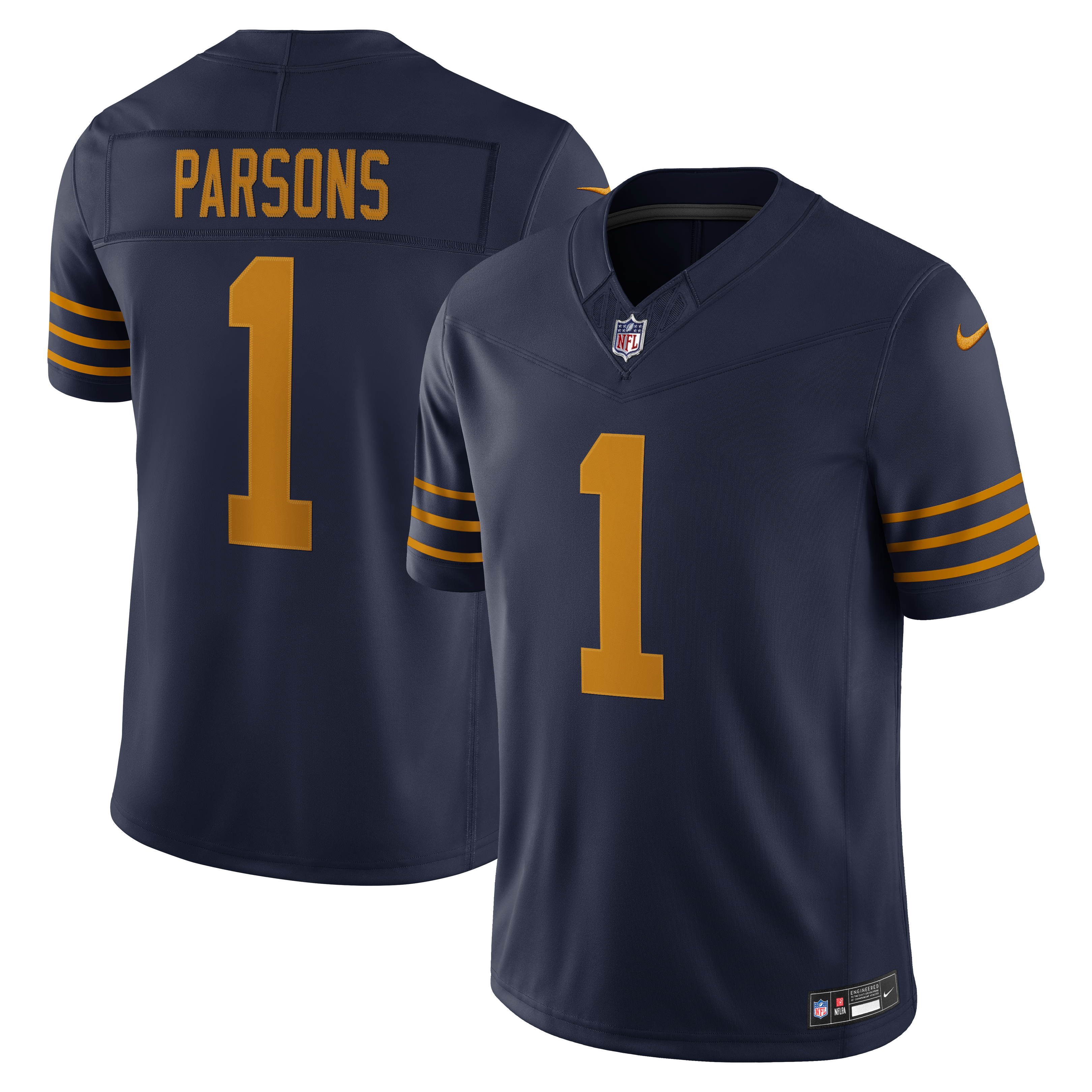 Men's Nike Micah Parsons Navy Green Bay Packers Alternate Vapor F.U.S.E. Stitched Limited Jersey