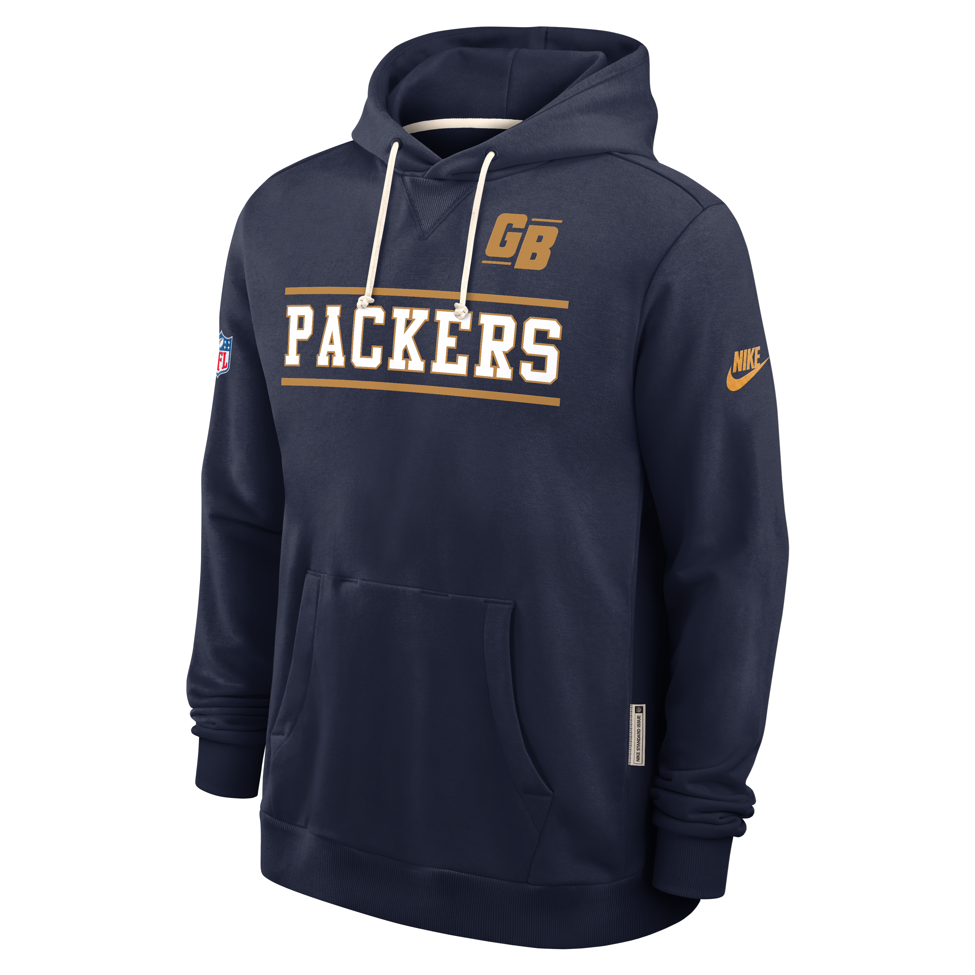 Men's Nike Navy Green Bay Packers Alt Sideline Standard Issue Dri-FIT Hoodie