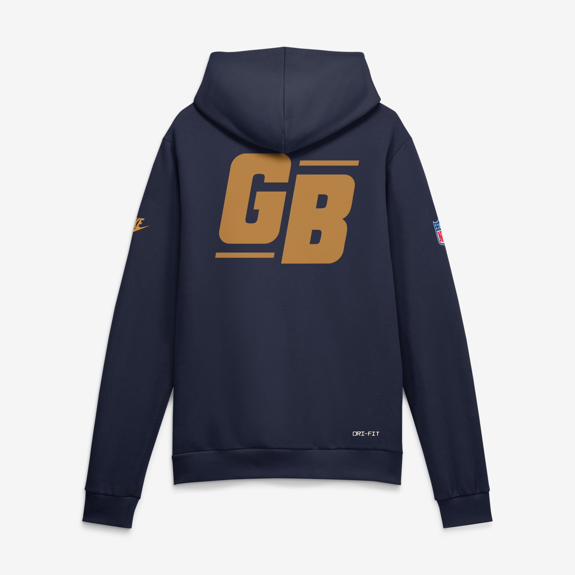 Men's Nike Navy Green Bay Packers Standard Issue Replay Officials Alternate Dri-FIT Hoodie