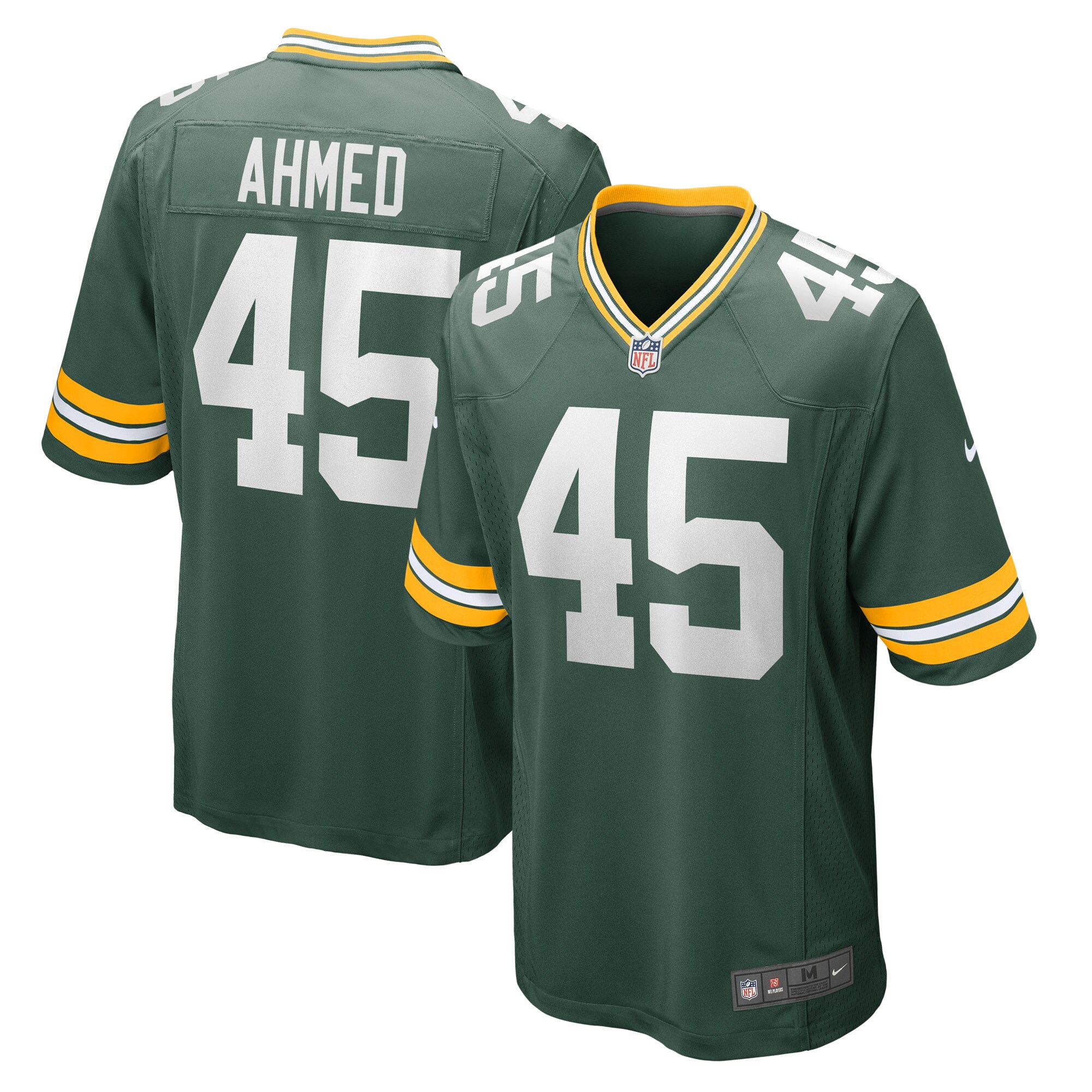 Hombre Nike Ramiz Ahmed Green Green Bay Packers Game Player Jersey