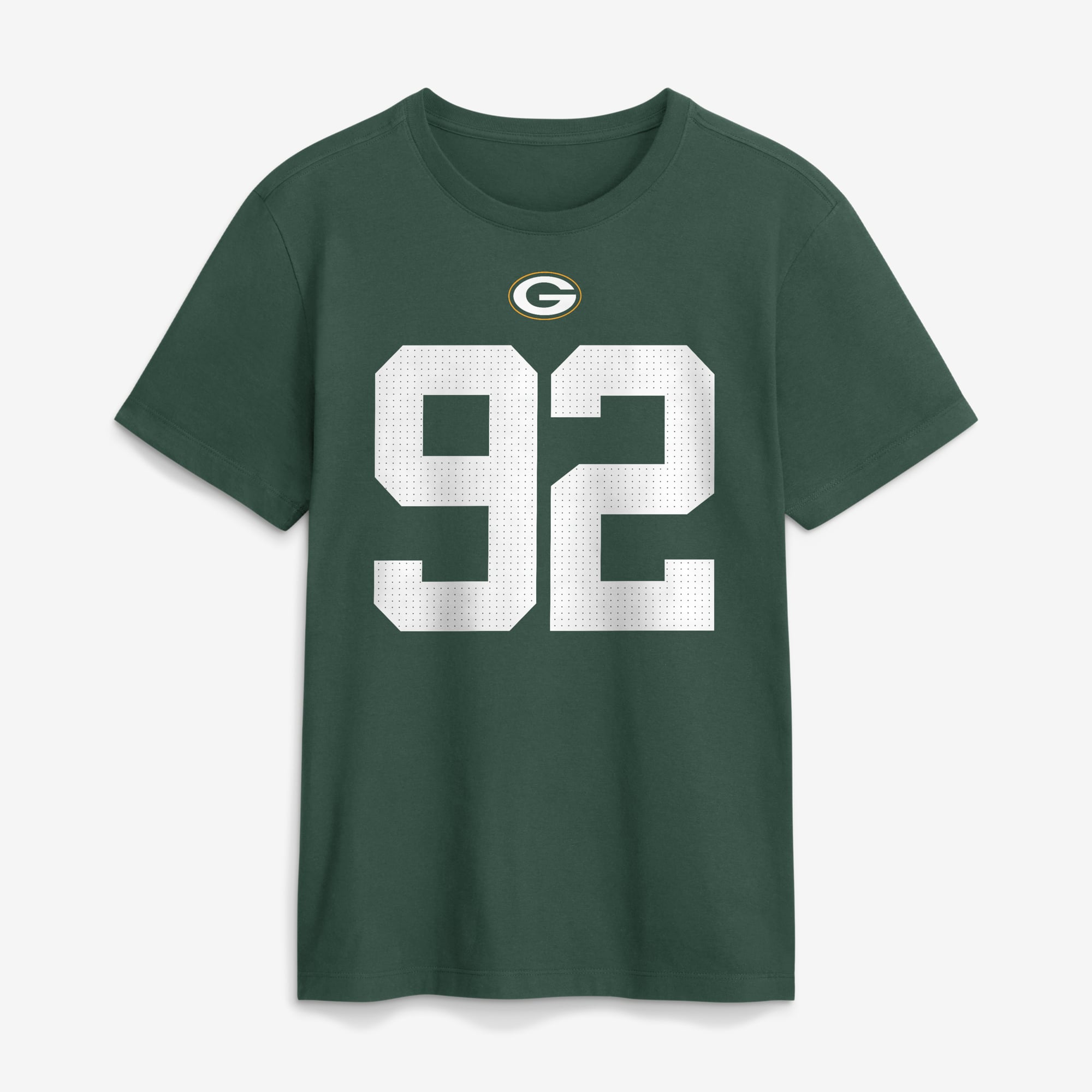 T-shirt Nike pour homme, blanc et vert, avec le nom numéro retirés de Reggie, des Green Bay Packers.