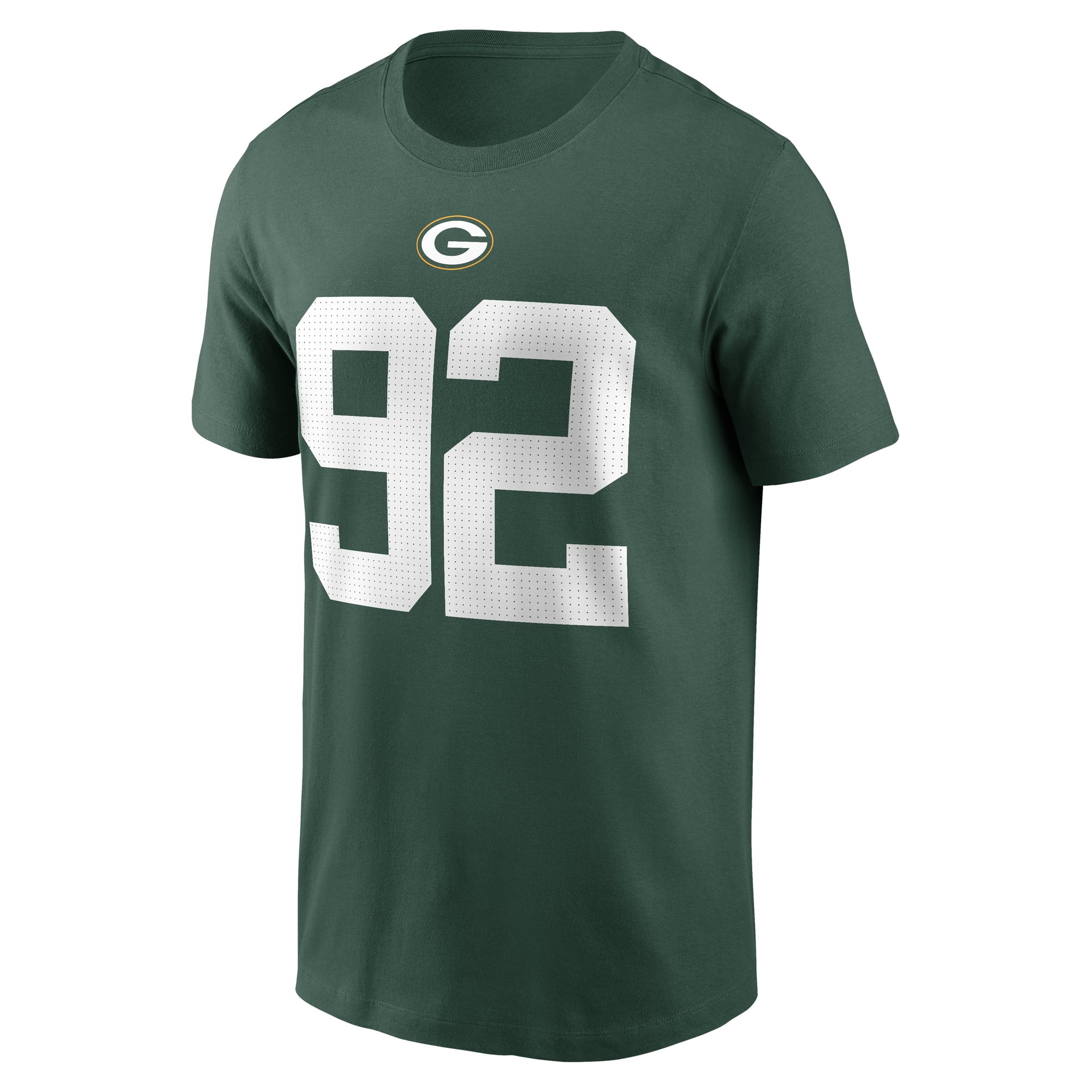 T-shirt Nike pour homme, blanc et vert, avec le nom numéro retirés de Reggie, des Green Bay Packers.