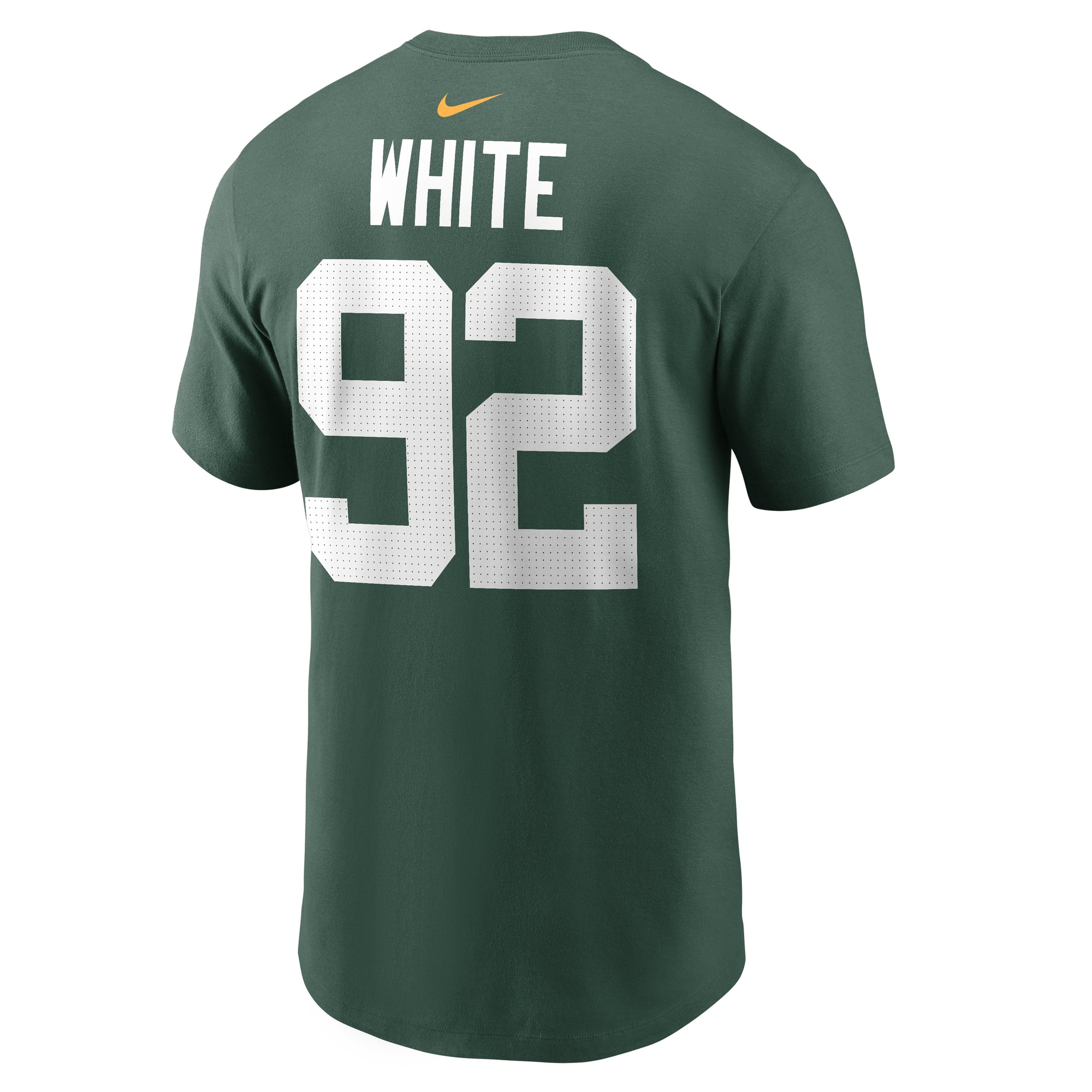 T-shirt Nike pour homme, blanc et vert, avec le nom numéro retirés de Reggie, des Green Bay Packers.
