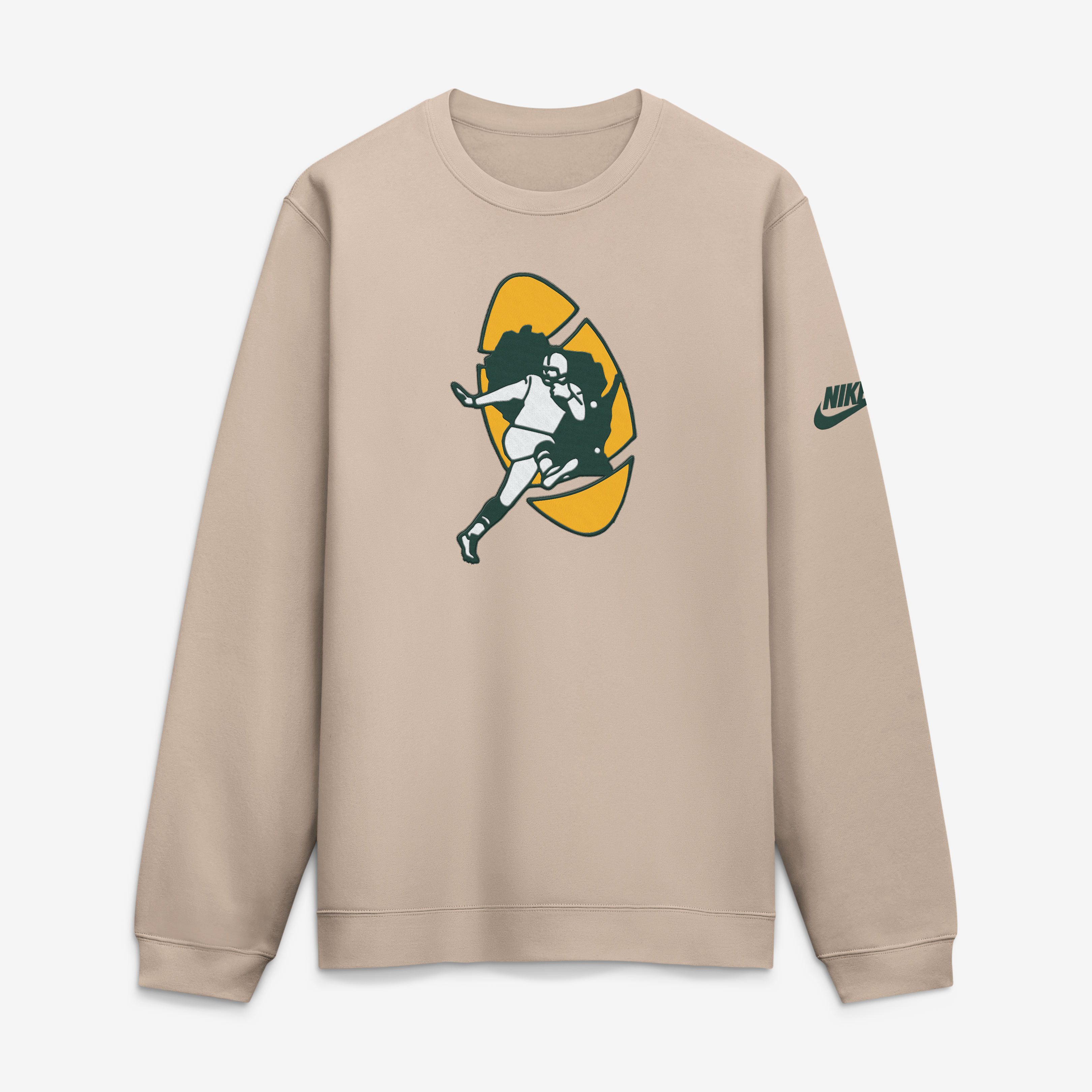 Men's Nike Sand Green Bay Packers Rewind Club Sweatshirt